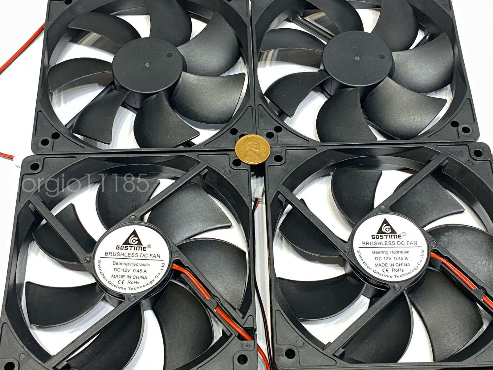 4x GDSTIME Computer Case fan Large 12V 2Pin 120mm 25mm gda blower 1225 12025