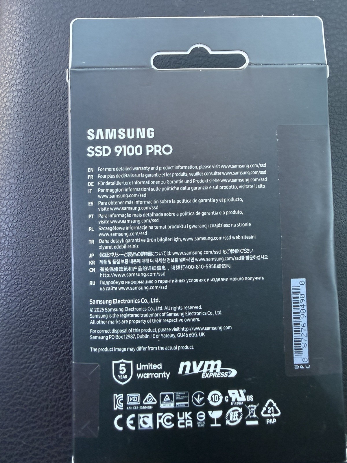 NEW SAMSUNG 9100 PRO 2TB SSD PCIe 5.0 x4 NVMe M.2 MZ-VAP2T0B/AM