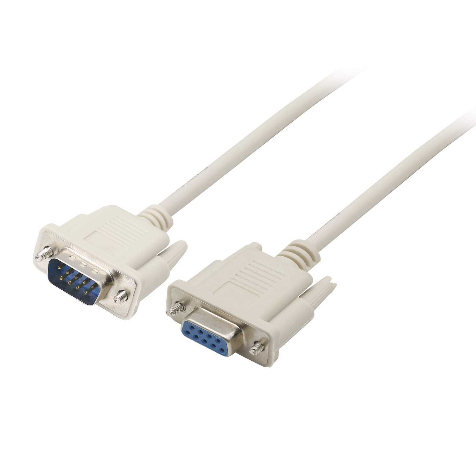 RS232 DB9 9 Pin Data Serial Cable Male to Female Straight Through 4.5FT