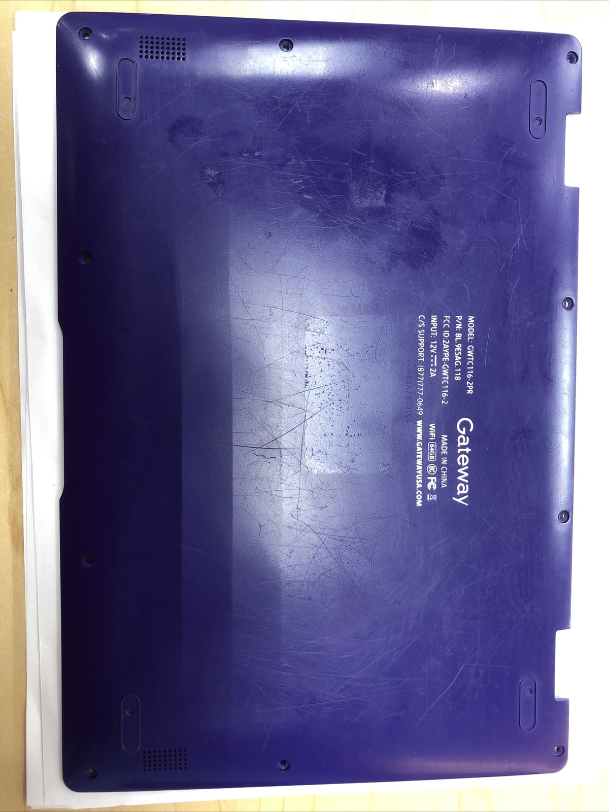 GENUINE Gateway 11.6" 2-in-1 Notebook GWTC116-2BL Bottom Cover-Purple