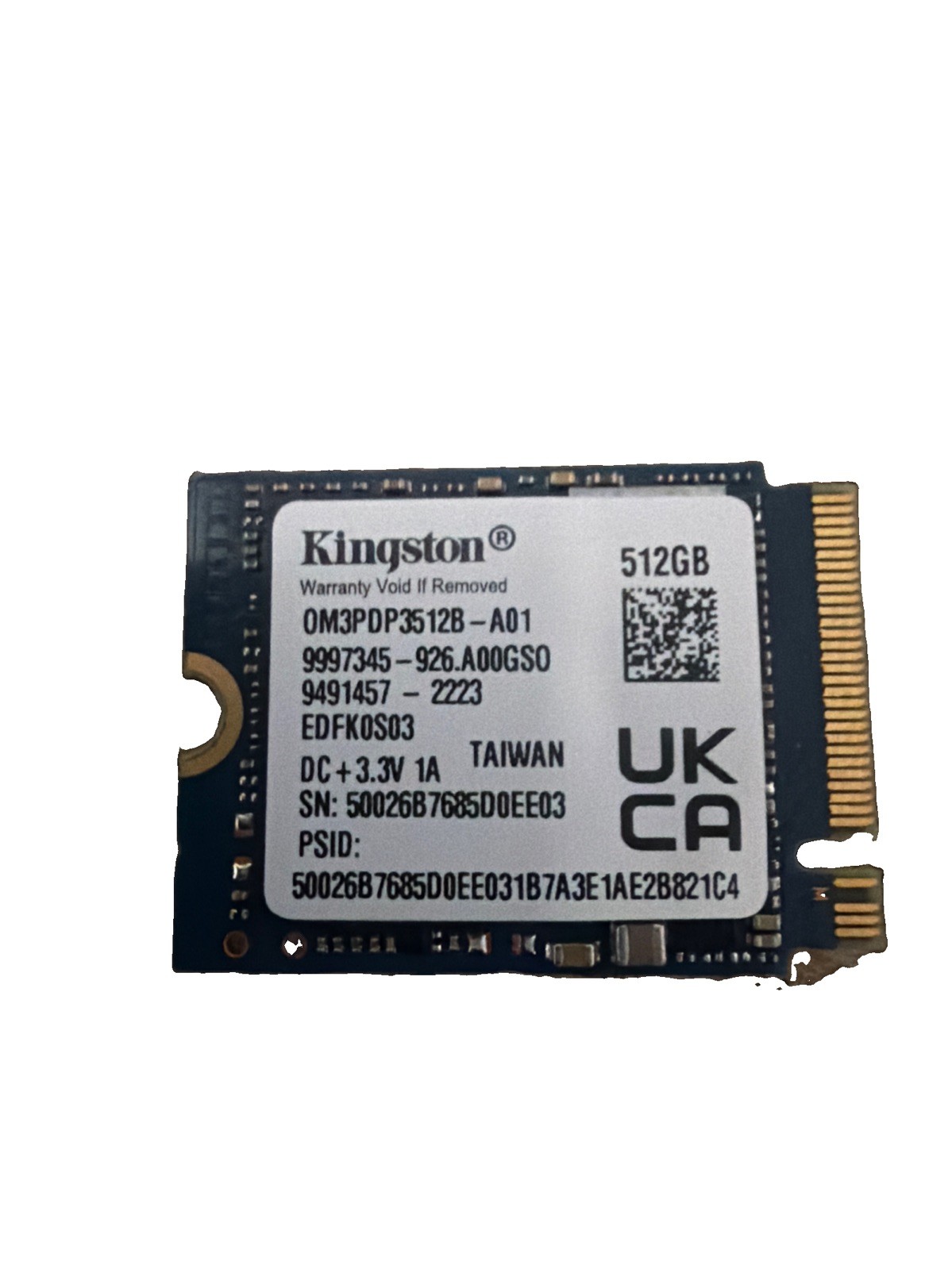 Used OEM Kingston 512GB  2223 SSD M.2 NVMe For Steam Deck OM3PDP3512B-A01 .