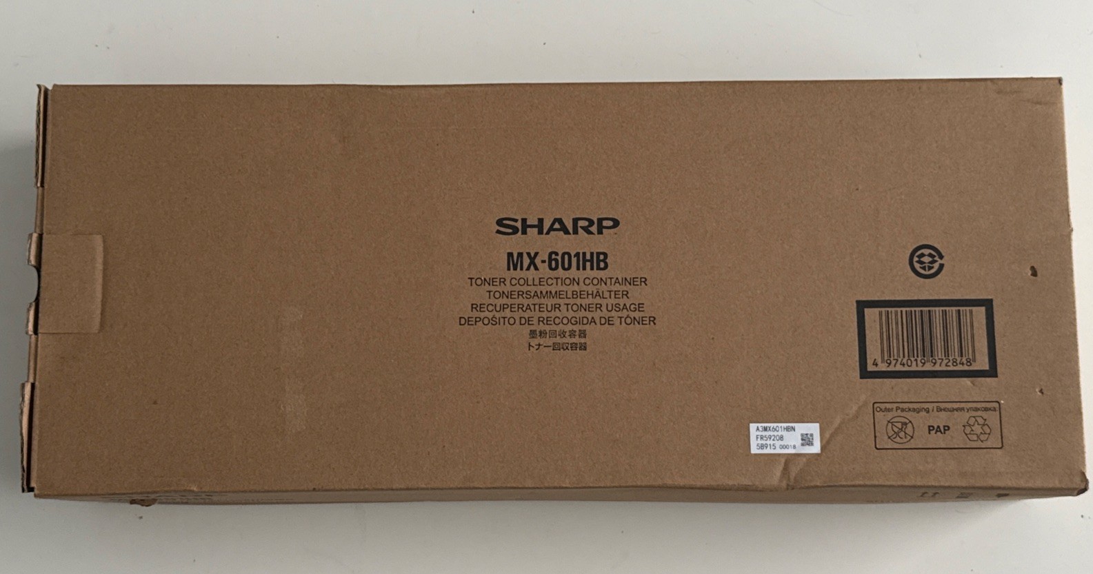 Sharp MX-601HB Toner Collection Container/Toner Container (A3MX601HBN) - NEW