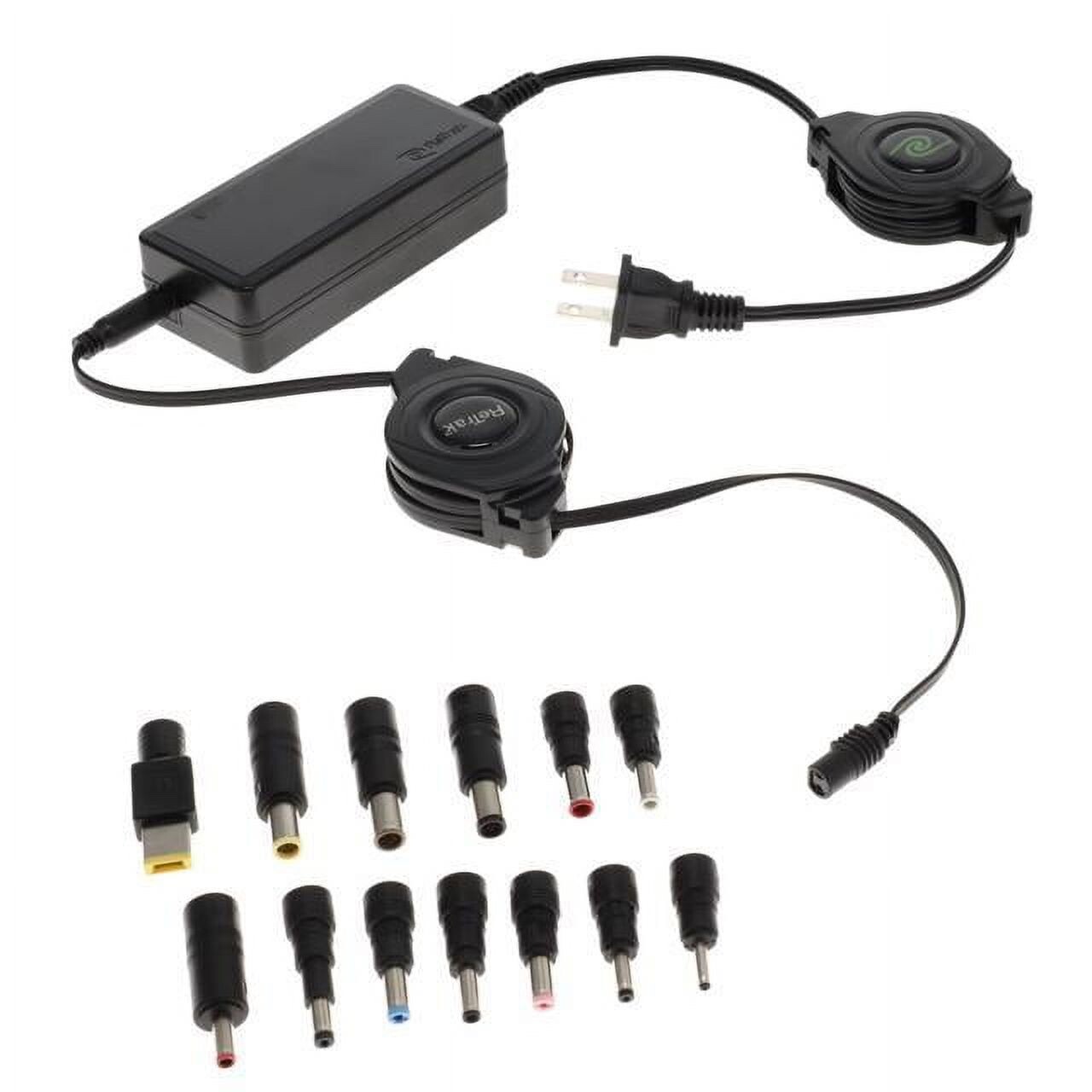 ReTrak Premier Series Retractable Universal 65W Laptop Charger with 13 tips