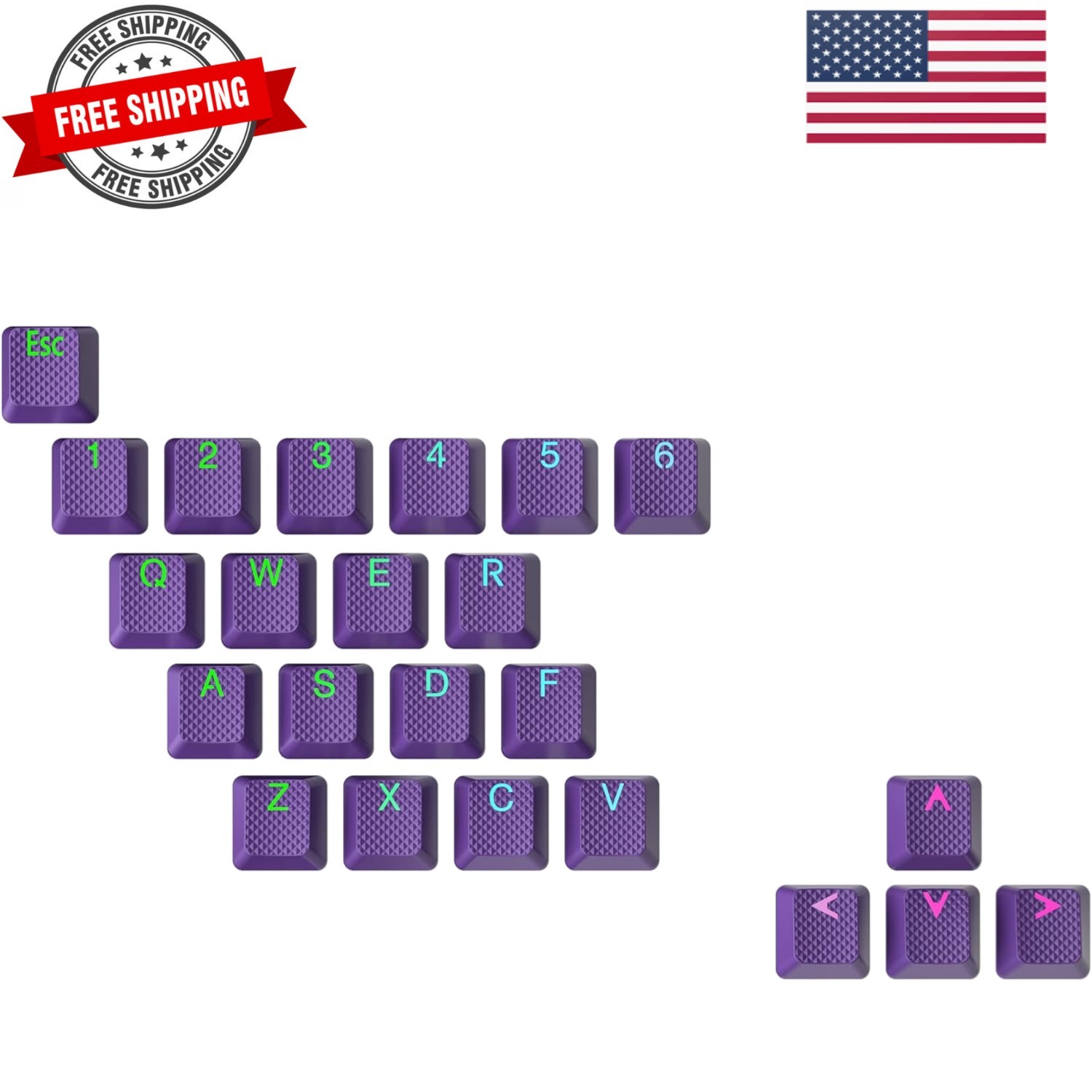 Rubber Keycap Set | Double Shot Translucent | OEM Profile for Mechanical Gami...