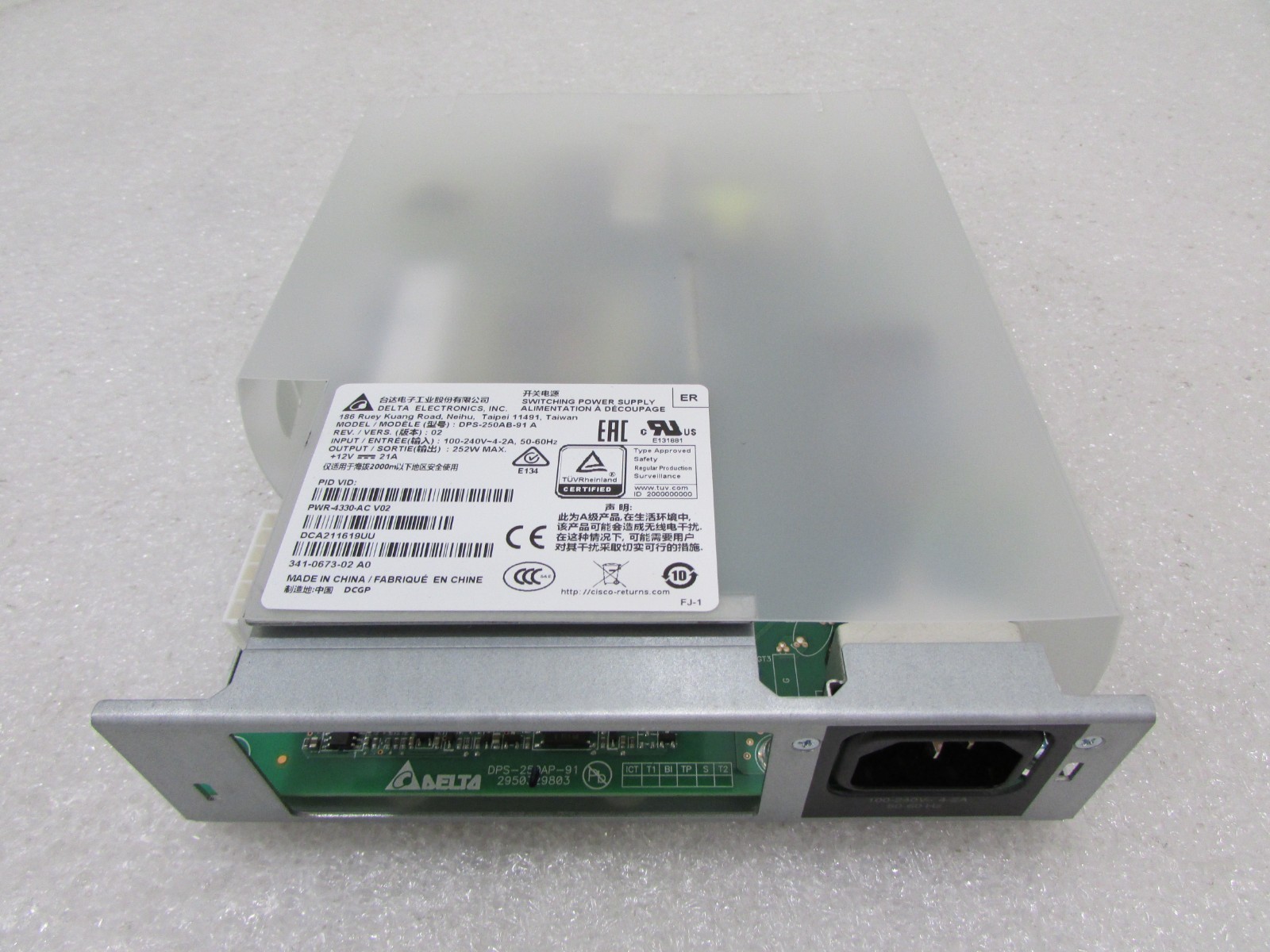 Cisco PWR-4330-AC  252W Power Supply  341-0673 for ISR4330 Series