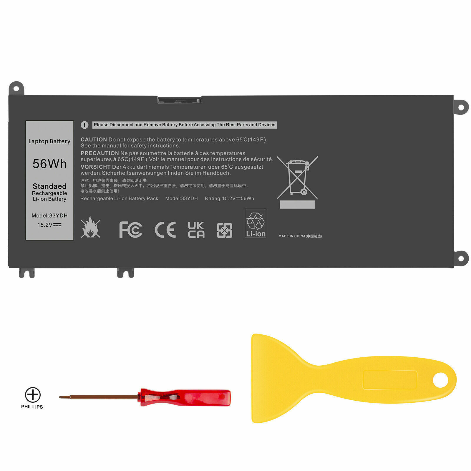 33YDH Battery丨Charger For Latitude 3380 3480 3490 3590 3580 Inspiron 15 17 7000