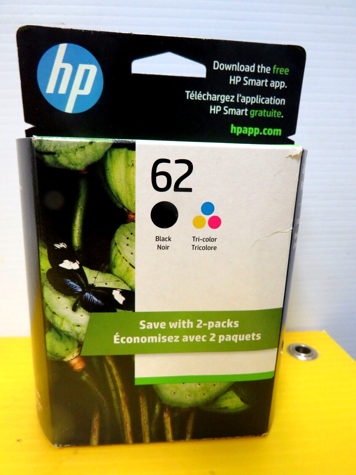 $45 Genuine HP 62 Black + Tri-Color Ink Cartridge N9H64FN Combo Pack EXP 02/2026