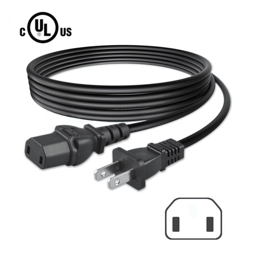 2-Prong 6.6ft UL AC Power Cable Cord for Atlantic Technologies 642e/ DB-900DF