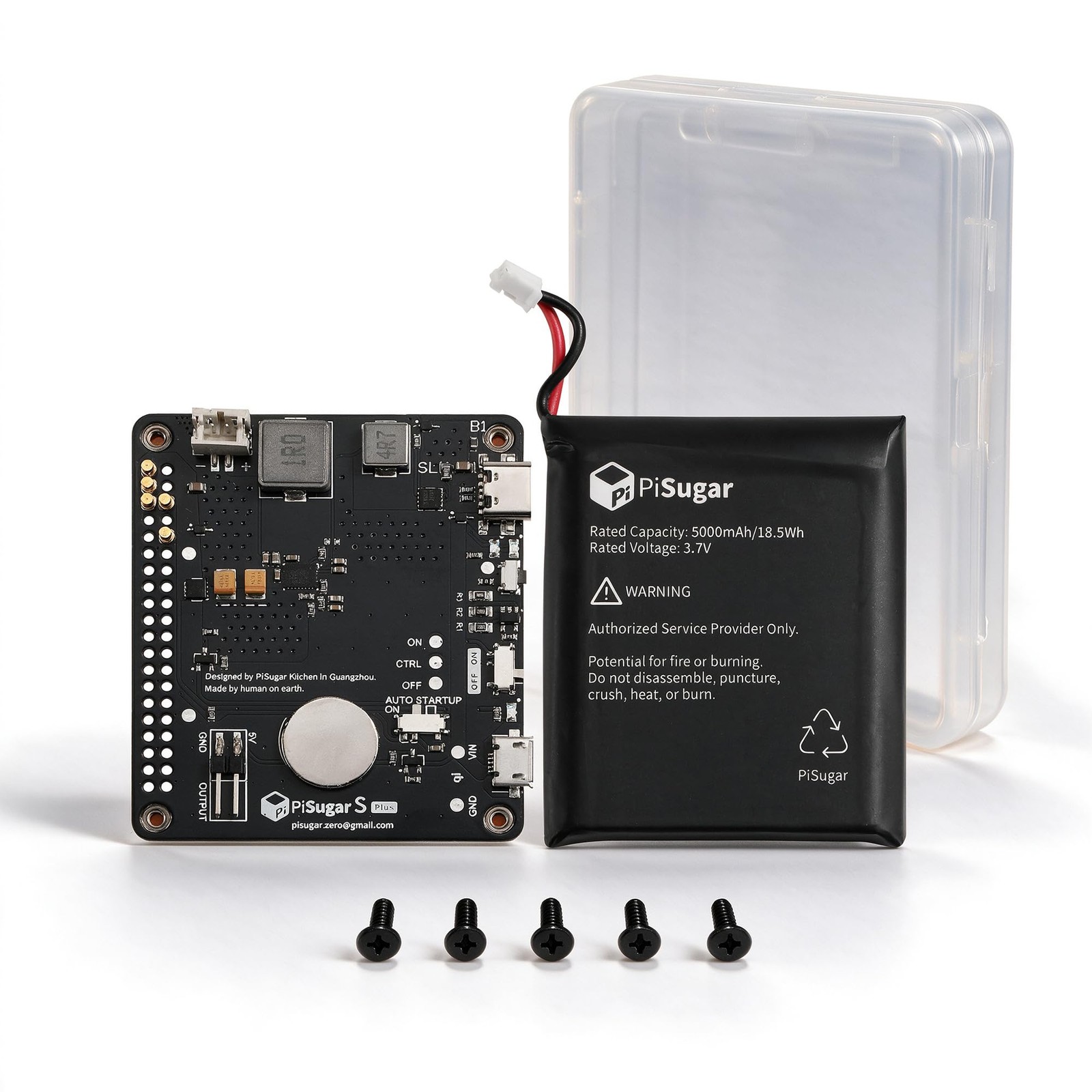PiSugar S Plus 5000mAh UPS For Raspberry Pi 4B/3B/3B+/2B Power Battery Bank