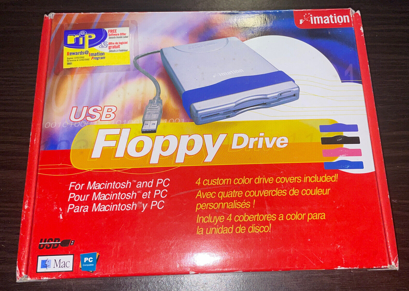 Imation USB Floppy Drive Model D353FUE For Macintosh & Pc Systems