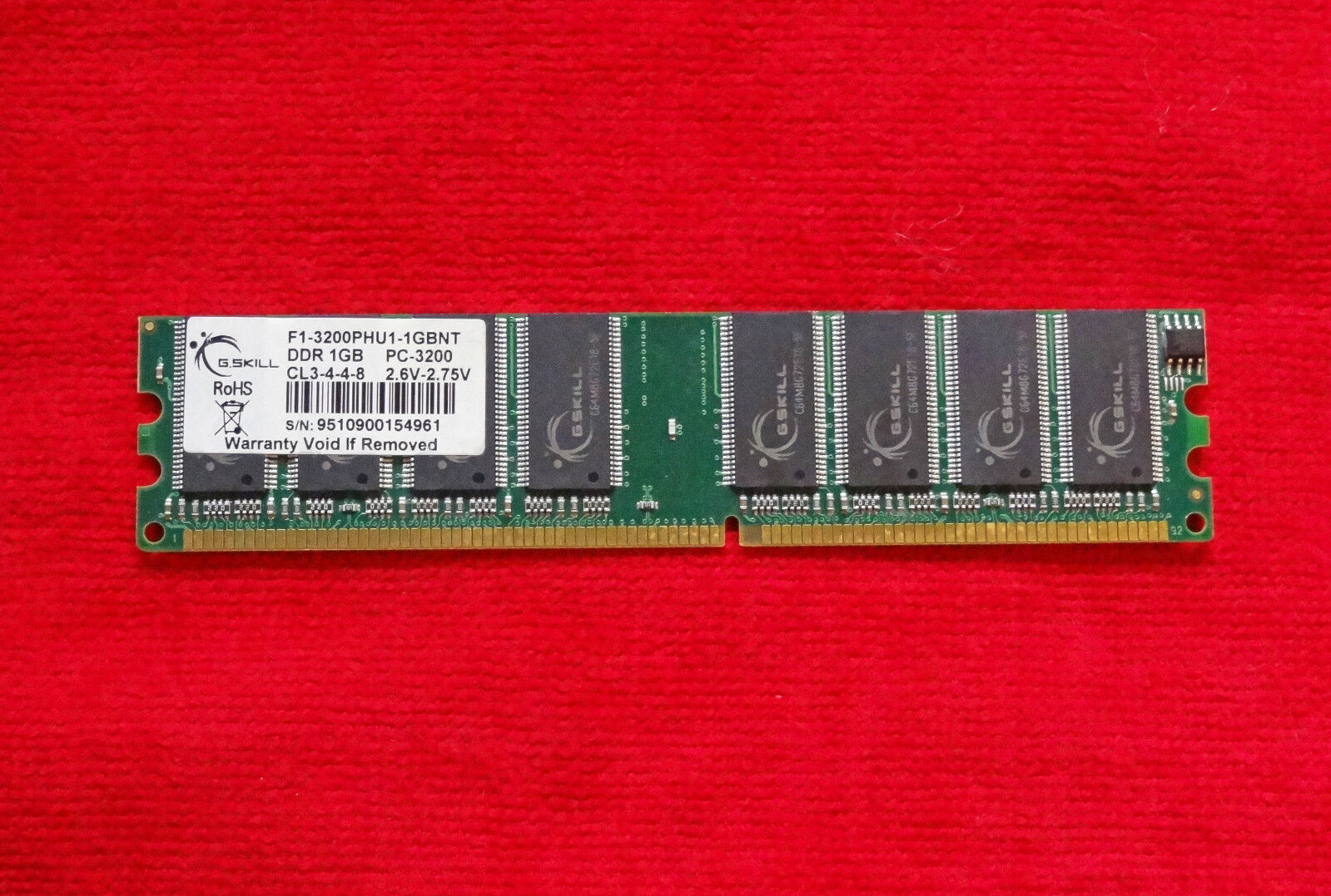 G.Skill Value RAM 1GB DDR400 PC3200 F1-3200PHU1-1GBNT 