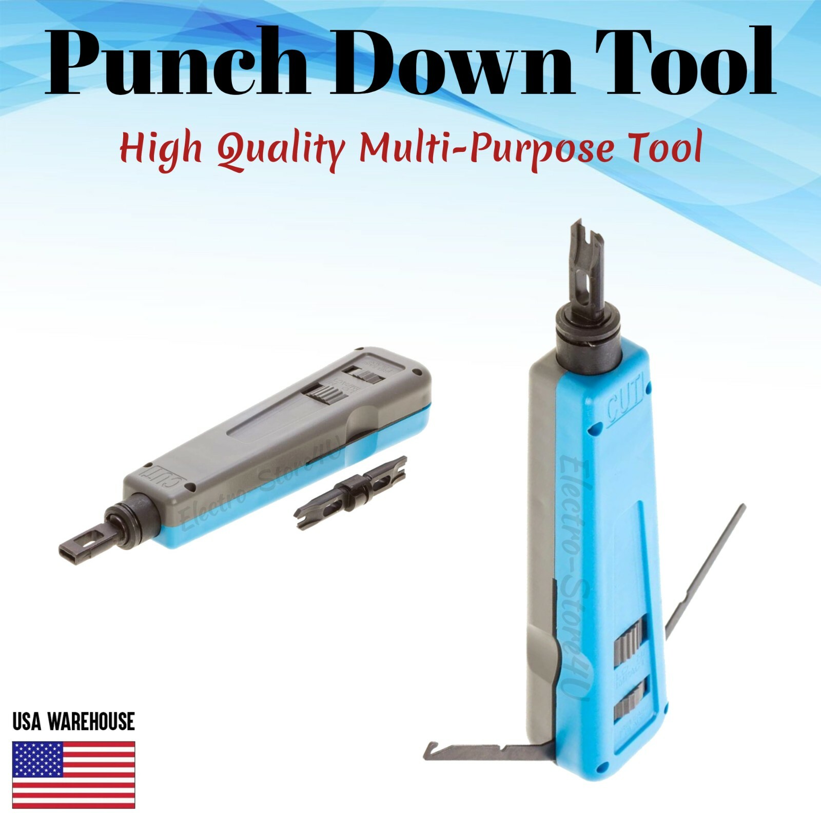 Impact Punch Down Tool with Blade 110/66 Network Wire Cable Cat5e Cat6 Cat7 RJ45