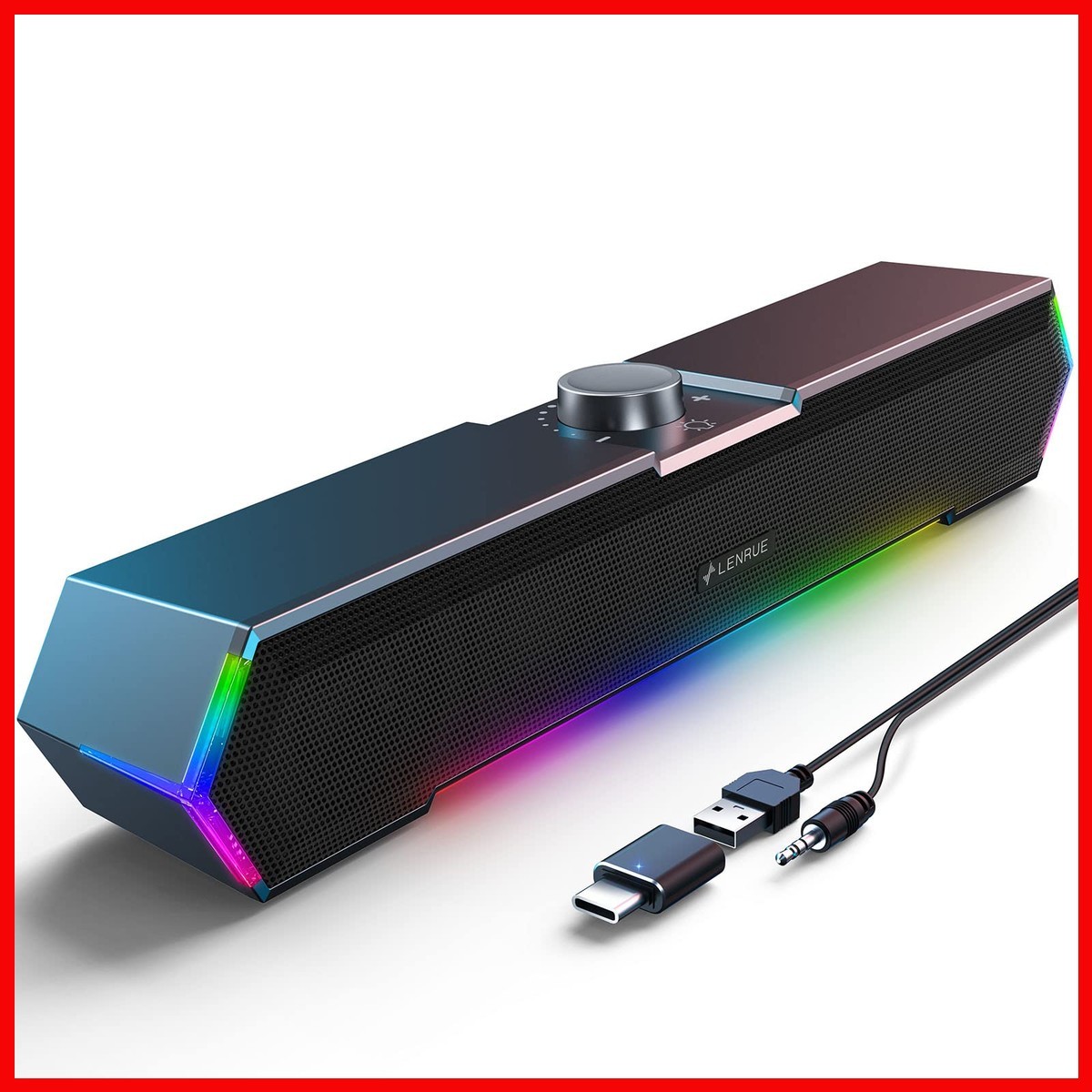 LENRUE G11 PC Speakers Touch Lights USB Powered for Desktop Laptop Monitor