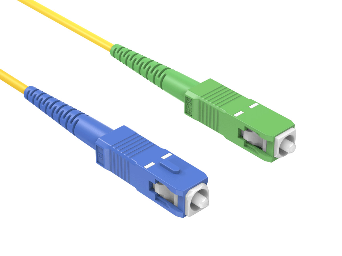 2m OS2 SC/UPC TO SC/APC Simplex Corning Fiber Optic Cable SingleMode 9/125 OF...