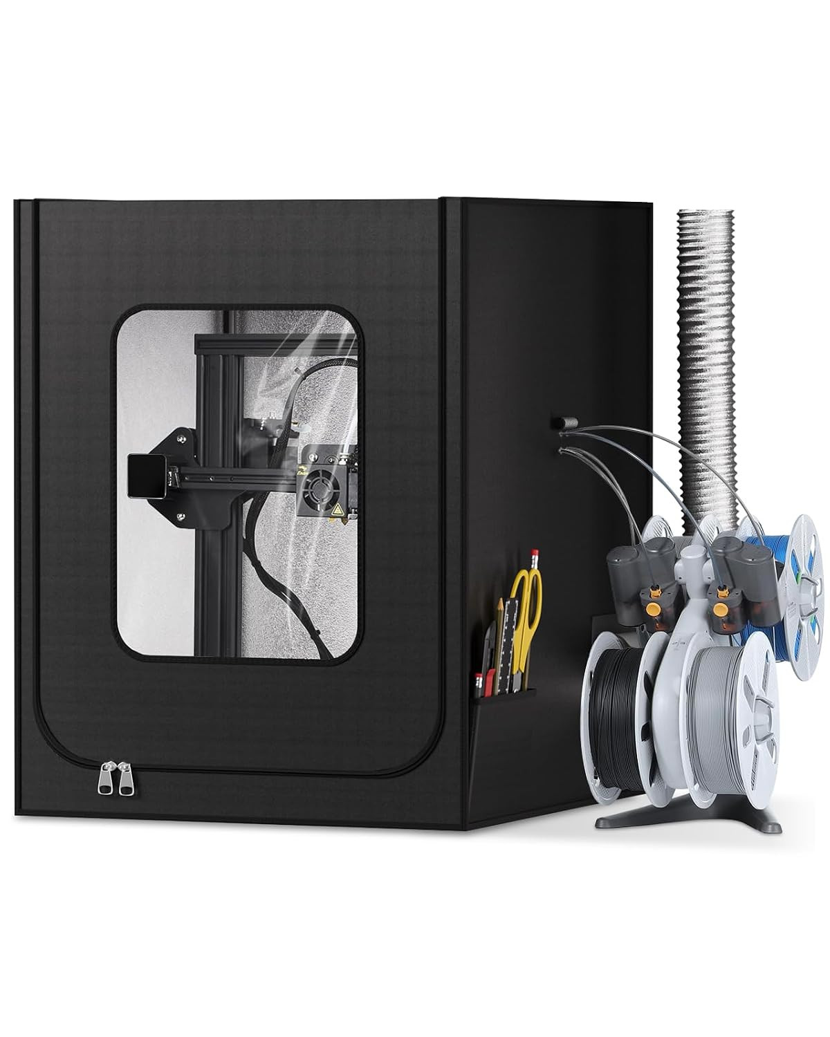 3D Printer Enclosure with Ventilation Kit, LED Light, Premium Fireproof Dustproo