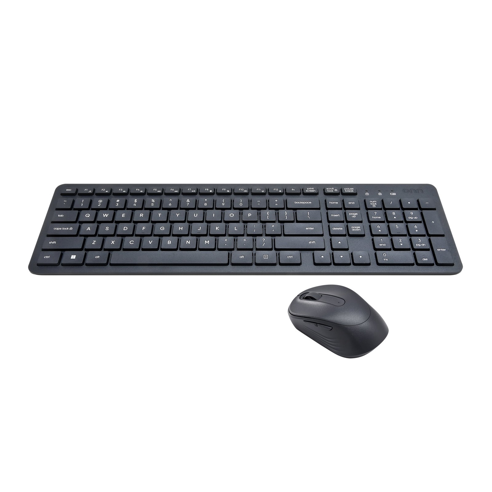 Wireless Keyboard and Mouse Combo 104-Key Full Size Set Gray