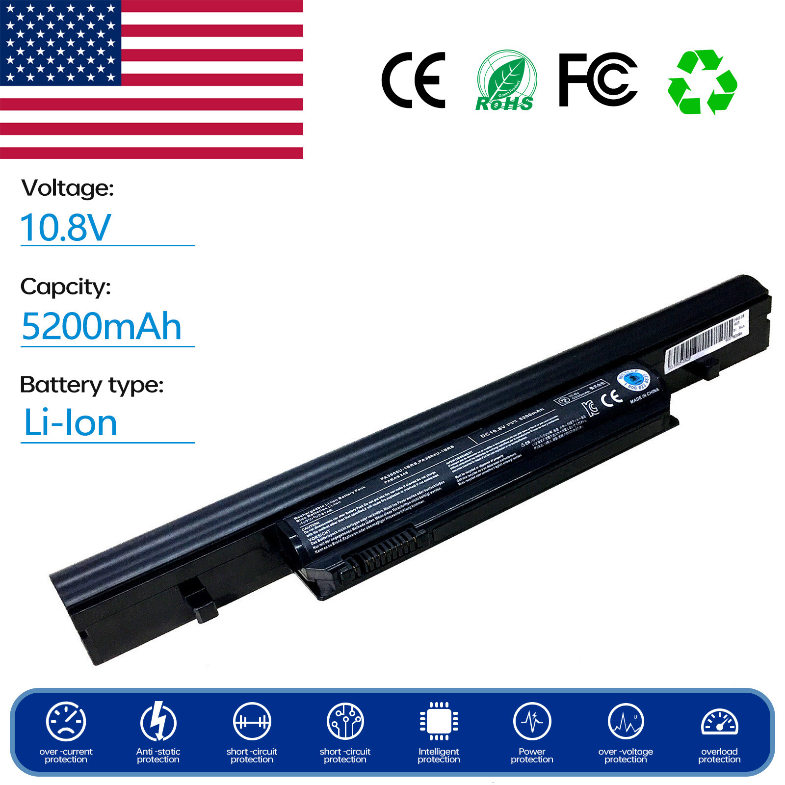 Battery for Toshiba Tecra R950-S9540 R850-S8511 R950-037-2 R950-S9520 R850-140
