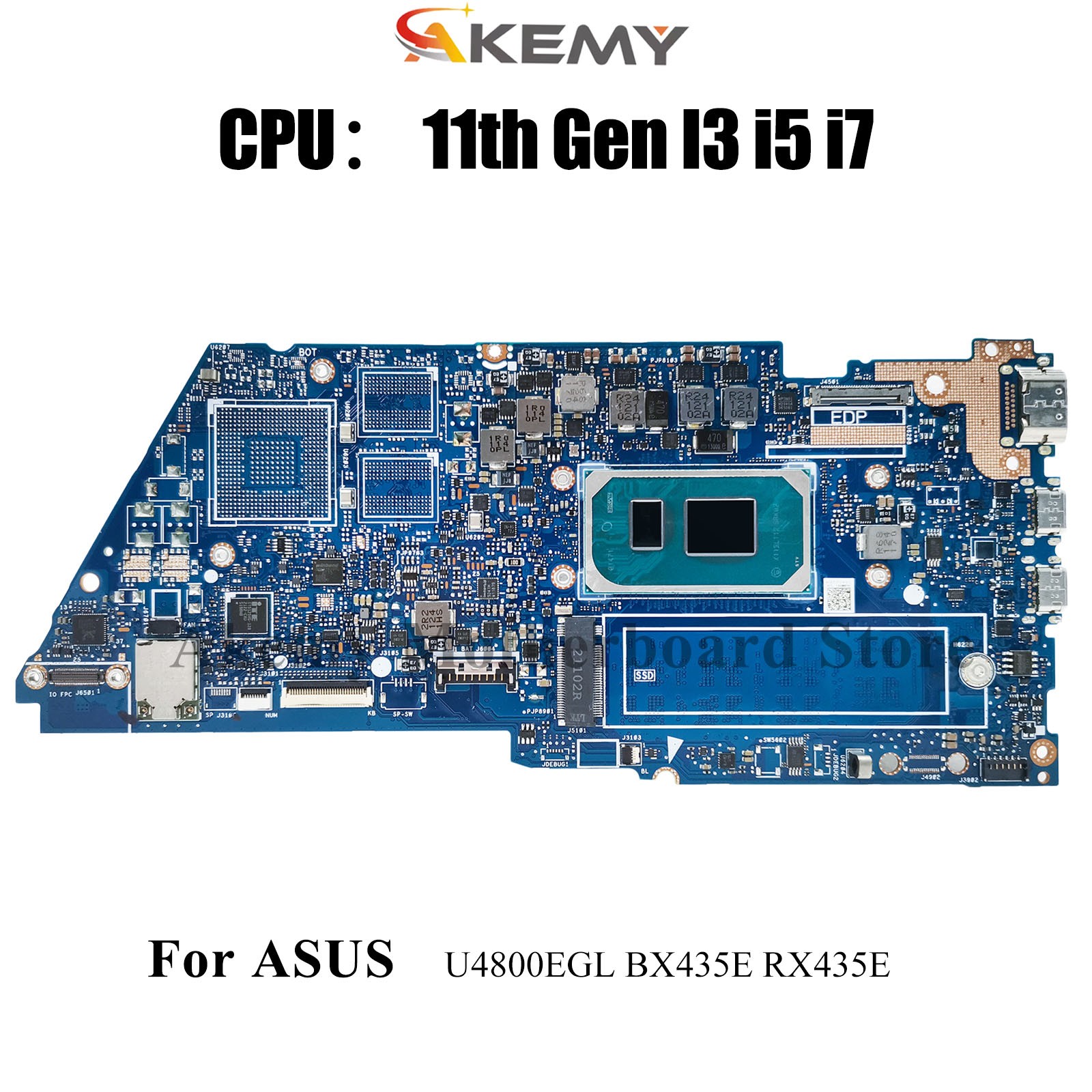 UX435EA Motherboard For ASUS RX435E UX435EG U4800EGL BX435E Mainboard W/CPU