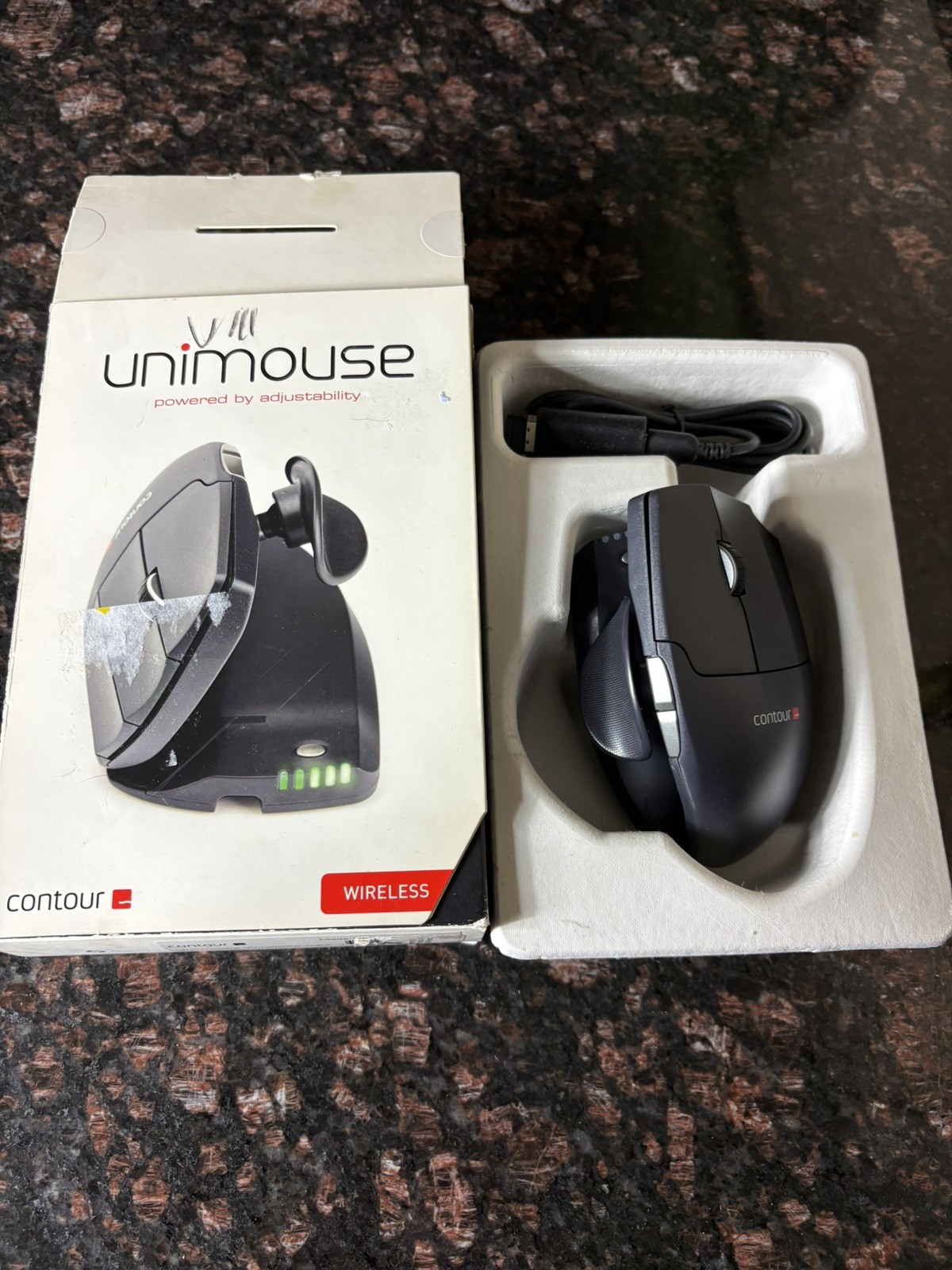 Contour Unimouse Right Hand Wireless Ergonomic Mouse Fully Adjustable 