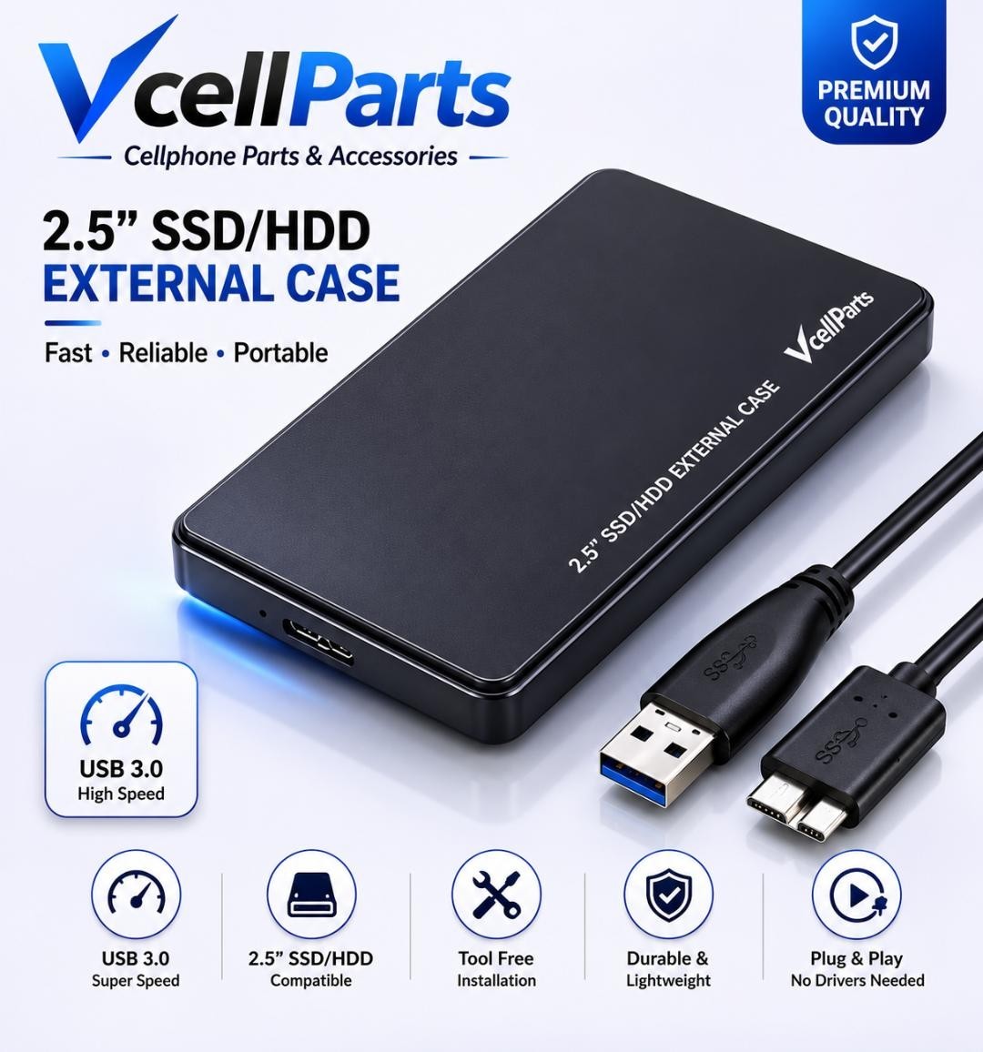 LOT 20x 2.5" SATA USB 3.0 Hard Drive Disk HDD SSD Enclosure External Laptop Case