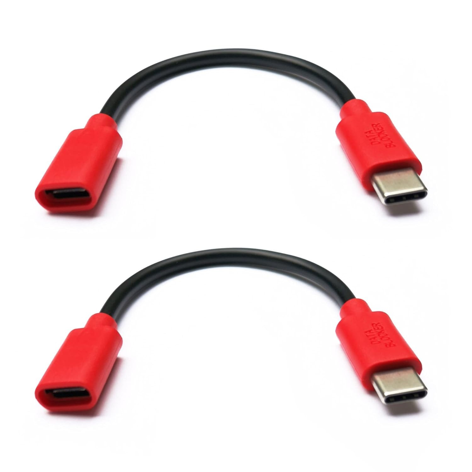 PortaPow USB-C Data Blocker (Twin Pack) 2, Red 