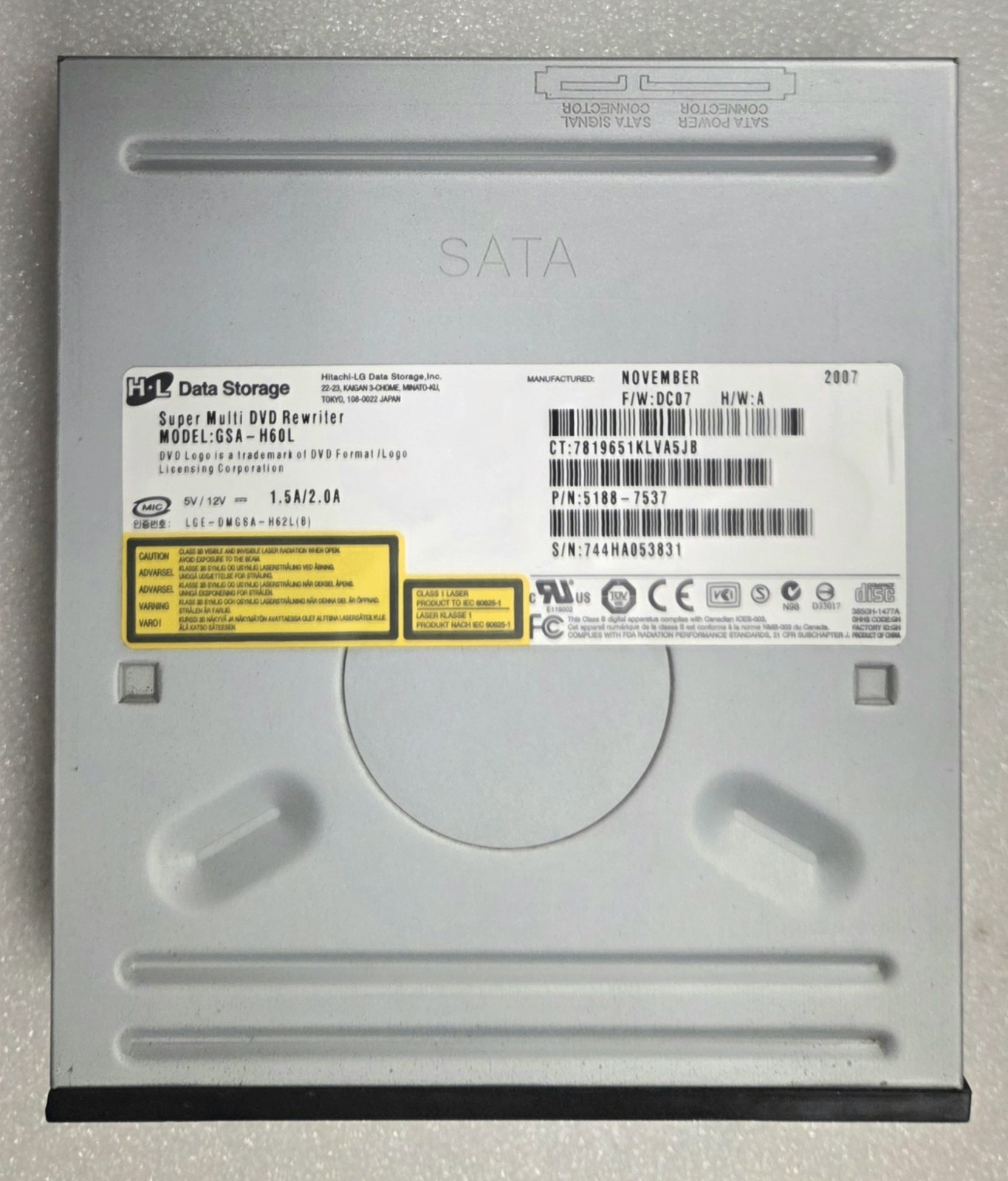 HP Pavilion a6000 Series HL Super Multi DVD Rewriter, GSA-H60L, 5188-7537