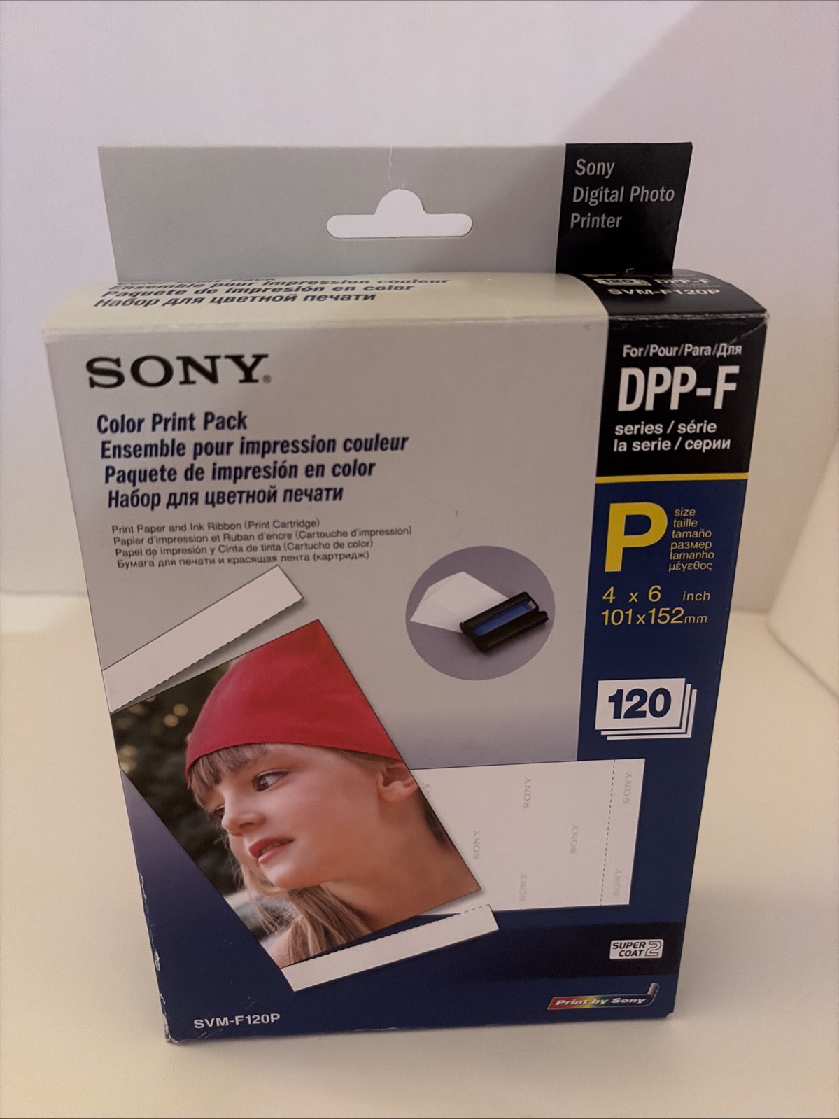 Sony SVM-F120P Color Print Pack DPP-F 4X6 120 Photo Sheets 2 Ink Cartridges
