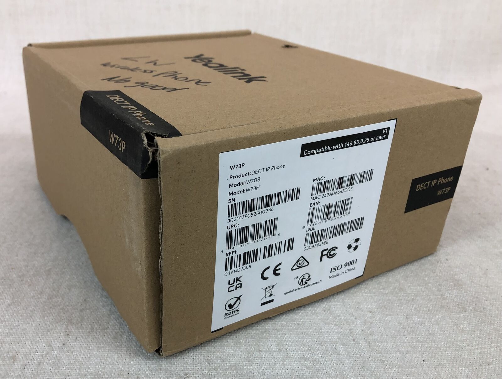 Yealink W73P DECT IP Phone, W70B & W73H, In Factory Box