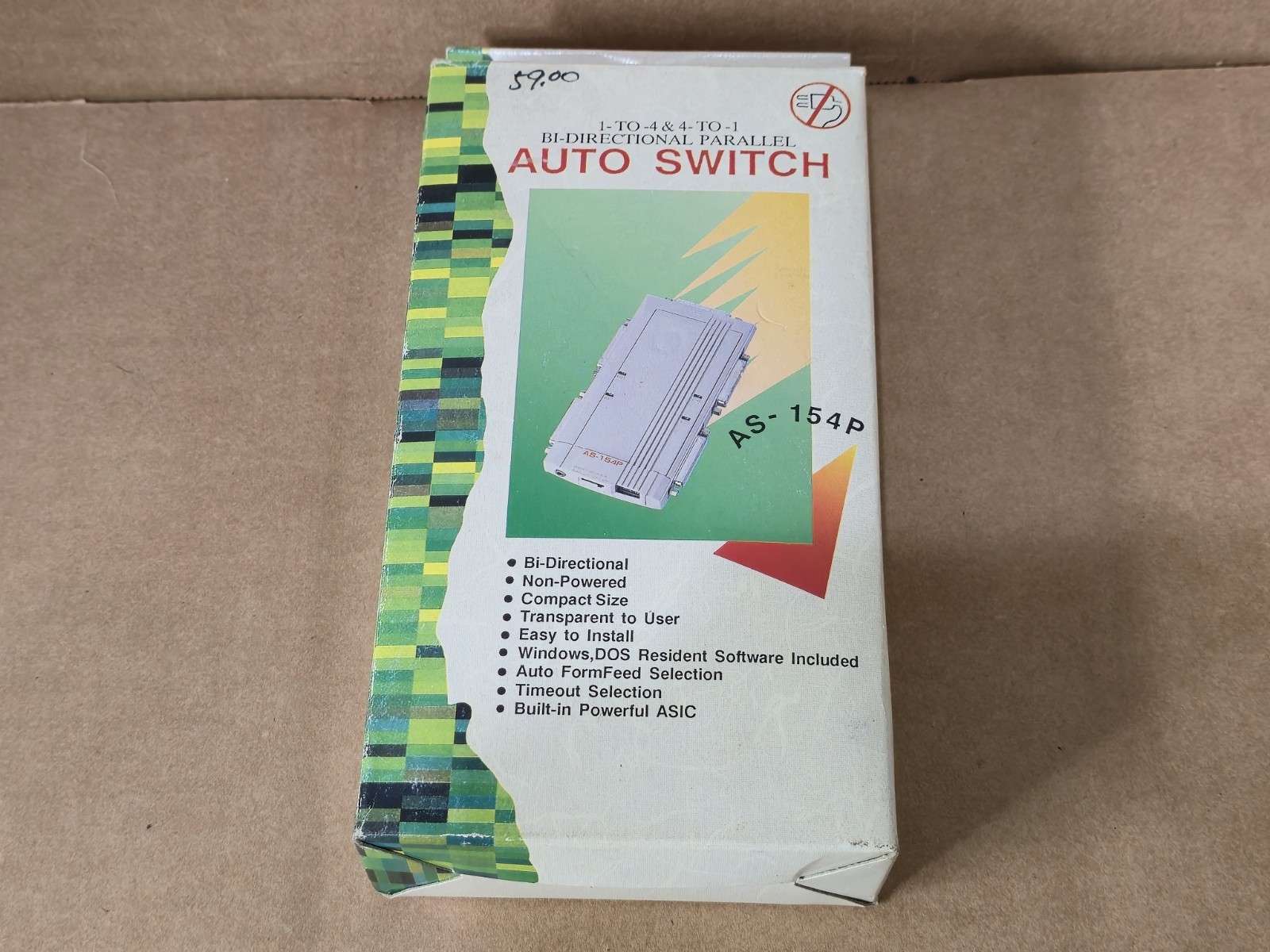 Aten AS-154P 4 Way Parallel DB25 Reversible Auto Switch New Open Box