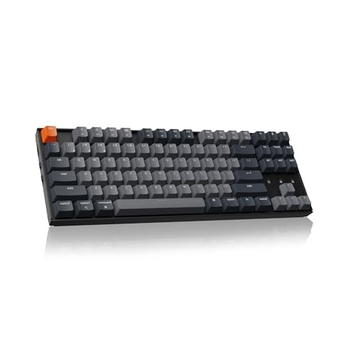 BLACK/GRAY - KEYCHRON K8 TENKEYLESS MECHANICAL KEYBOARD WHITE BACKLIGHT SIZE