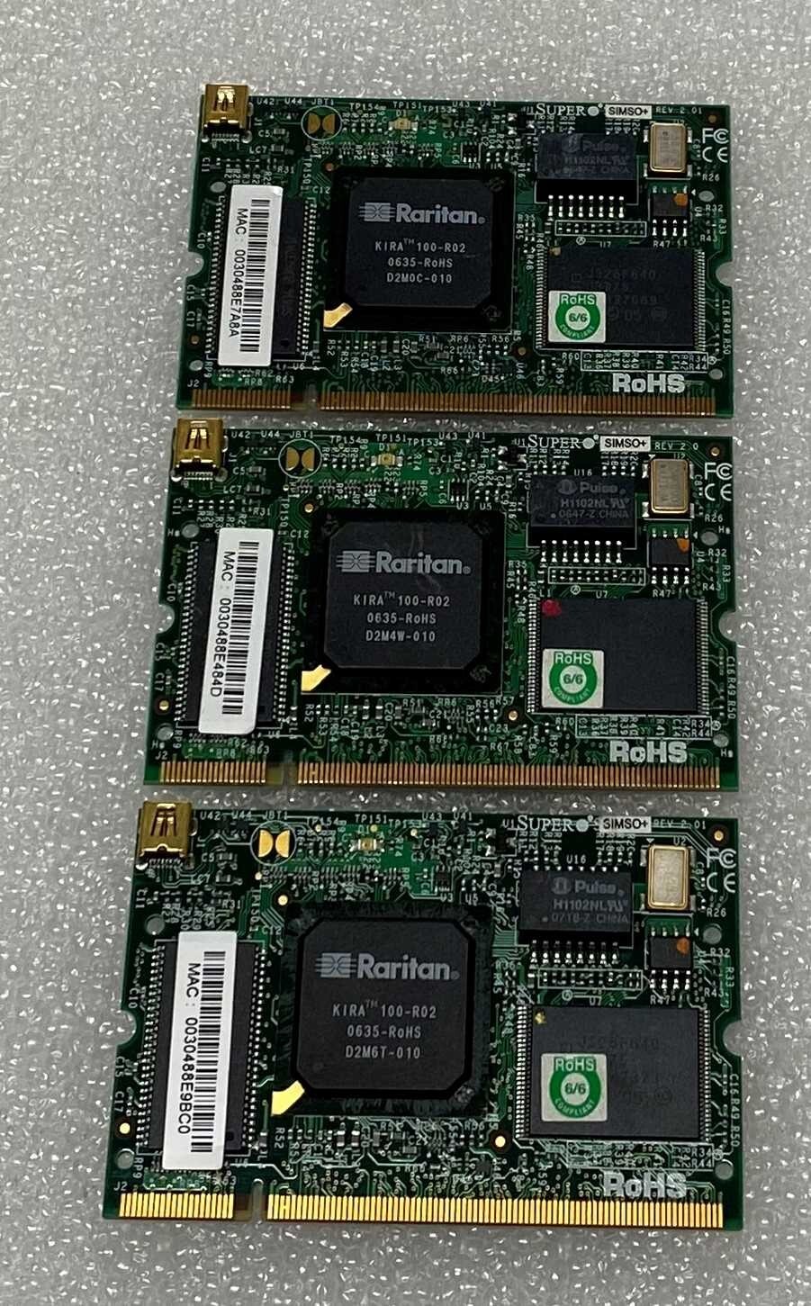 Lot of 3x SuperMicro AOC-SIMSO+ Remote Management Adapter