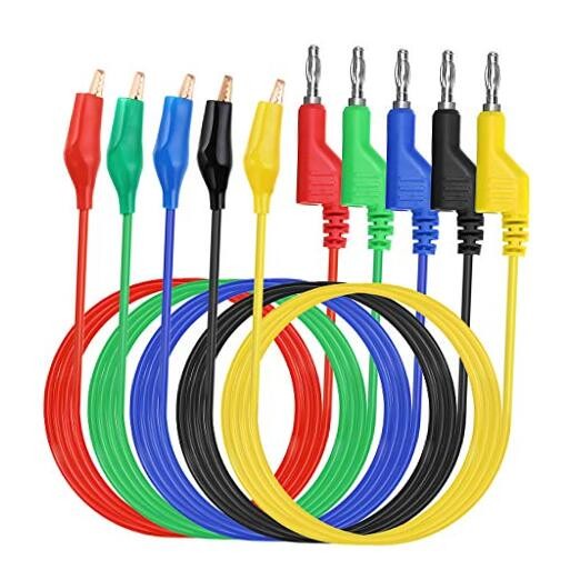 Sumnacon Multimeter Test Lead Set - Stackable Banana Plug to Alligator Clips