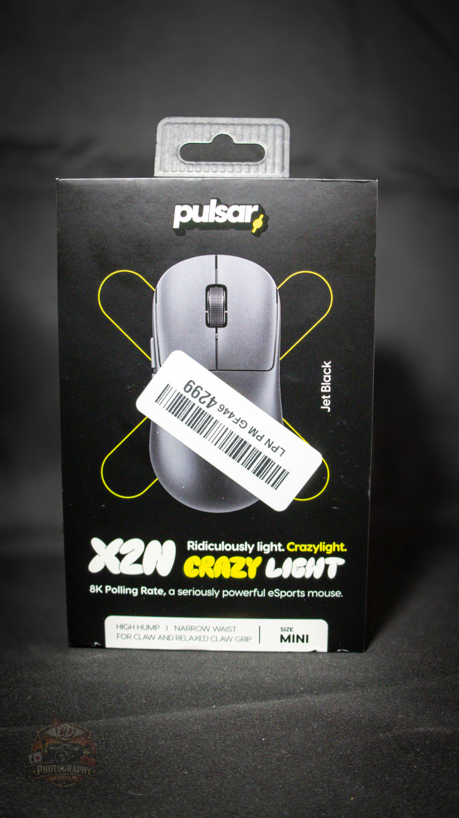 Pulsar X2N CrazyLight Mini Wireless Gaming Mouse Jet Black 8K 32K DPI