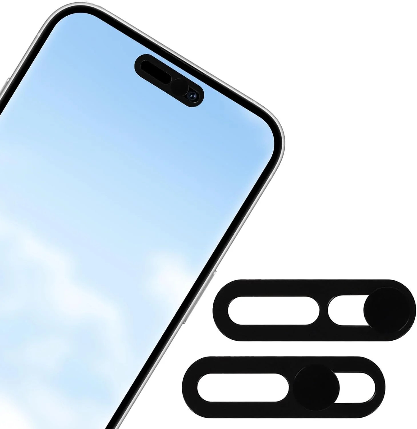 2pcs Front Camera Cover Slide, Ultra Thin Webcam Cover Front Phone Camera Protec