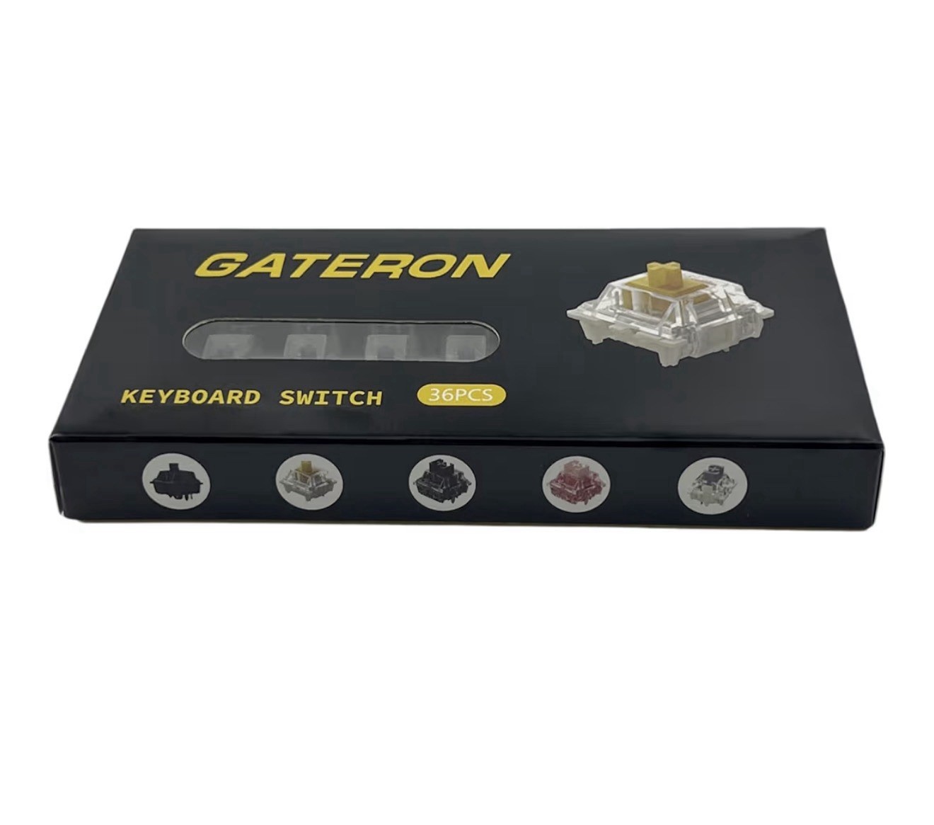 Gateron Yellow Mechanical Keyboard Switches 36pcs Linear 5-Pin MX Style