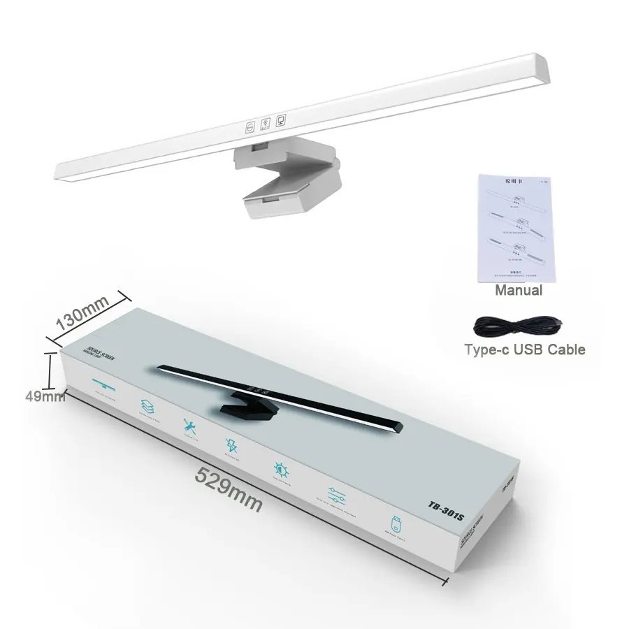50cm Computer Monitor Light Bar Screen Hanging Lights Stepless Dimming USB Desk
