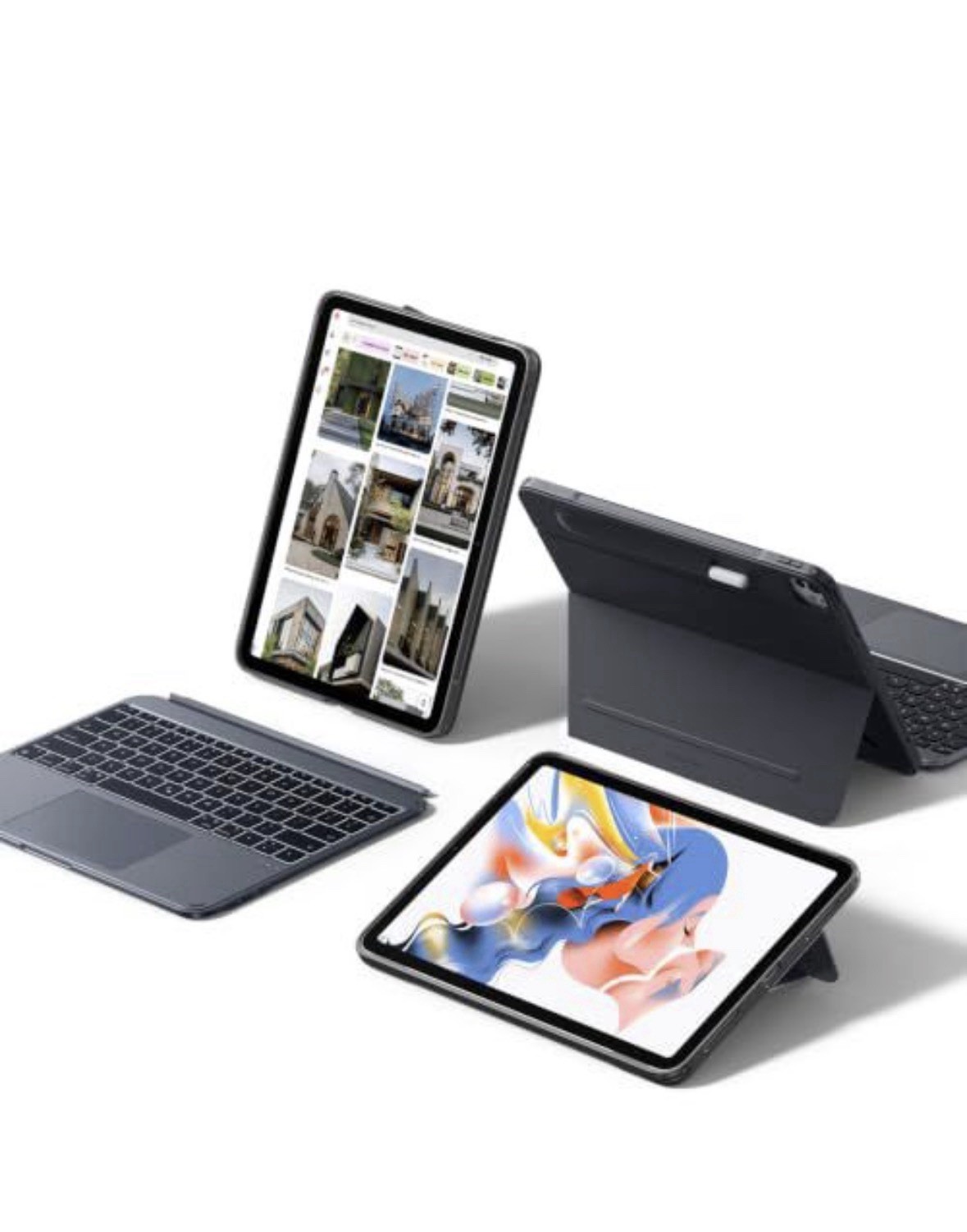 ESR for iPad Pro 13 Inch M5/M4 Case with Keyboard, Multi-Angle Stand Dark Gray