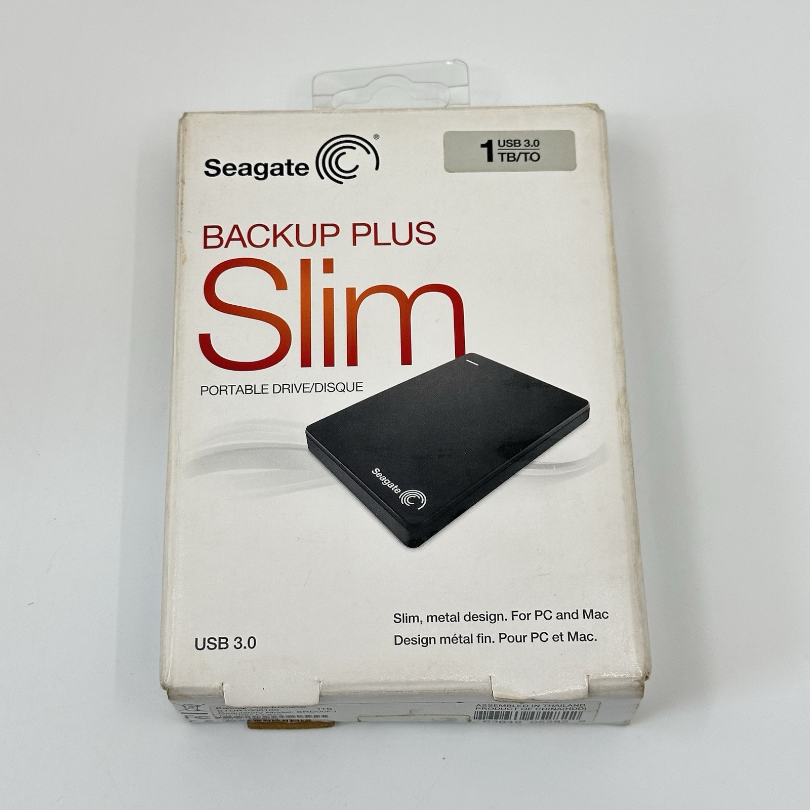 NEW Seagate Backup Plus Slim 1TB Portable HDD USB 3.0 Black STDR1000100