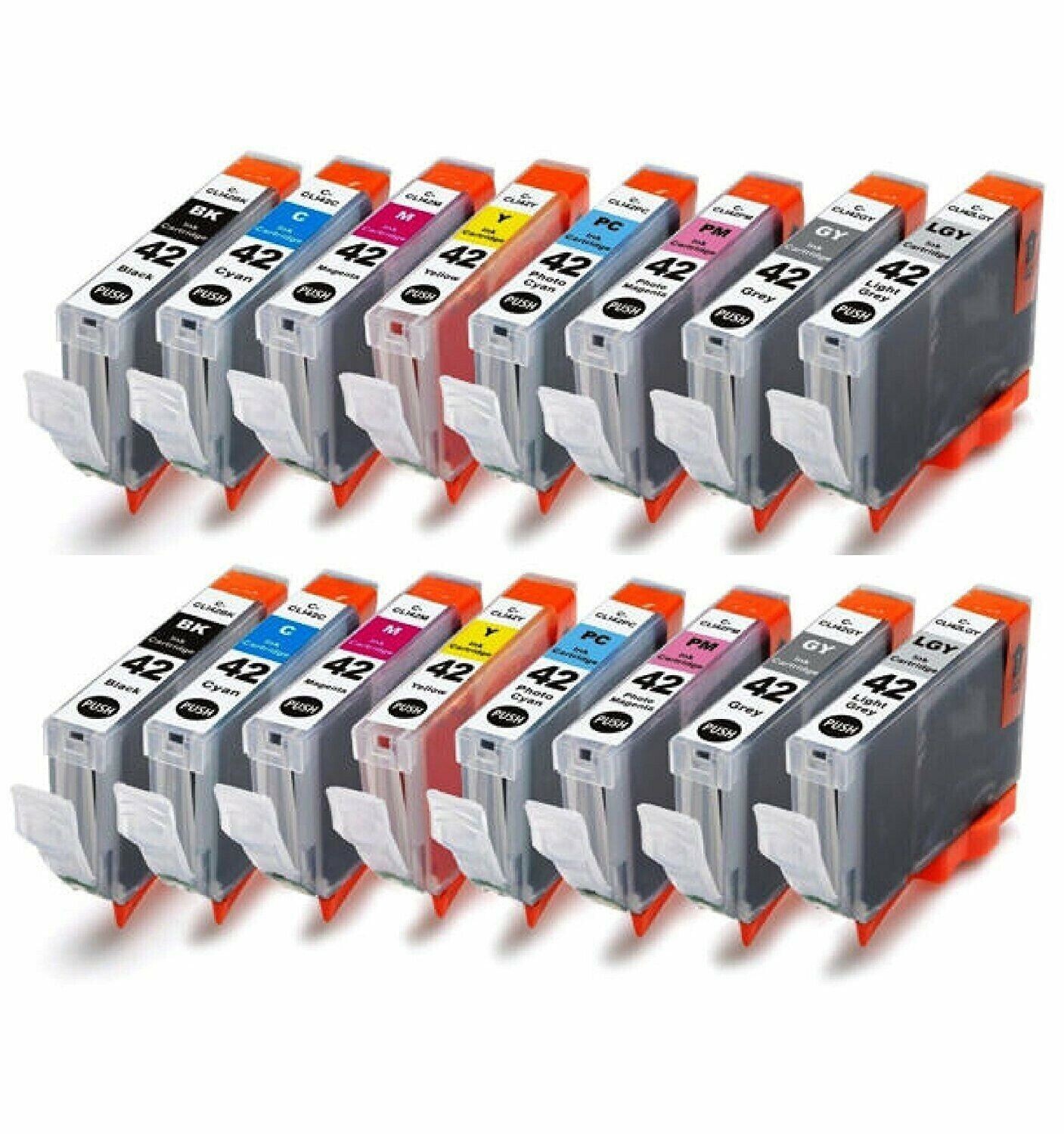 16PK New BK/C/M/Y/PC/PM/GY/LGY Ink Cartridge For Canon CLI42 CLI-42 PIXMA Pro100