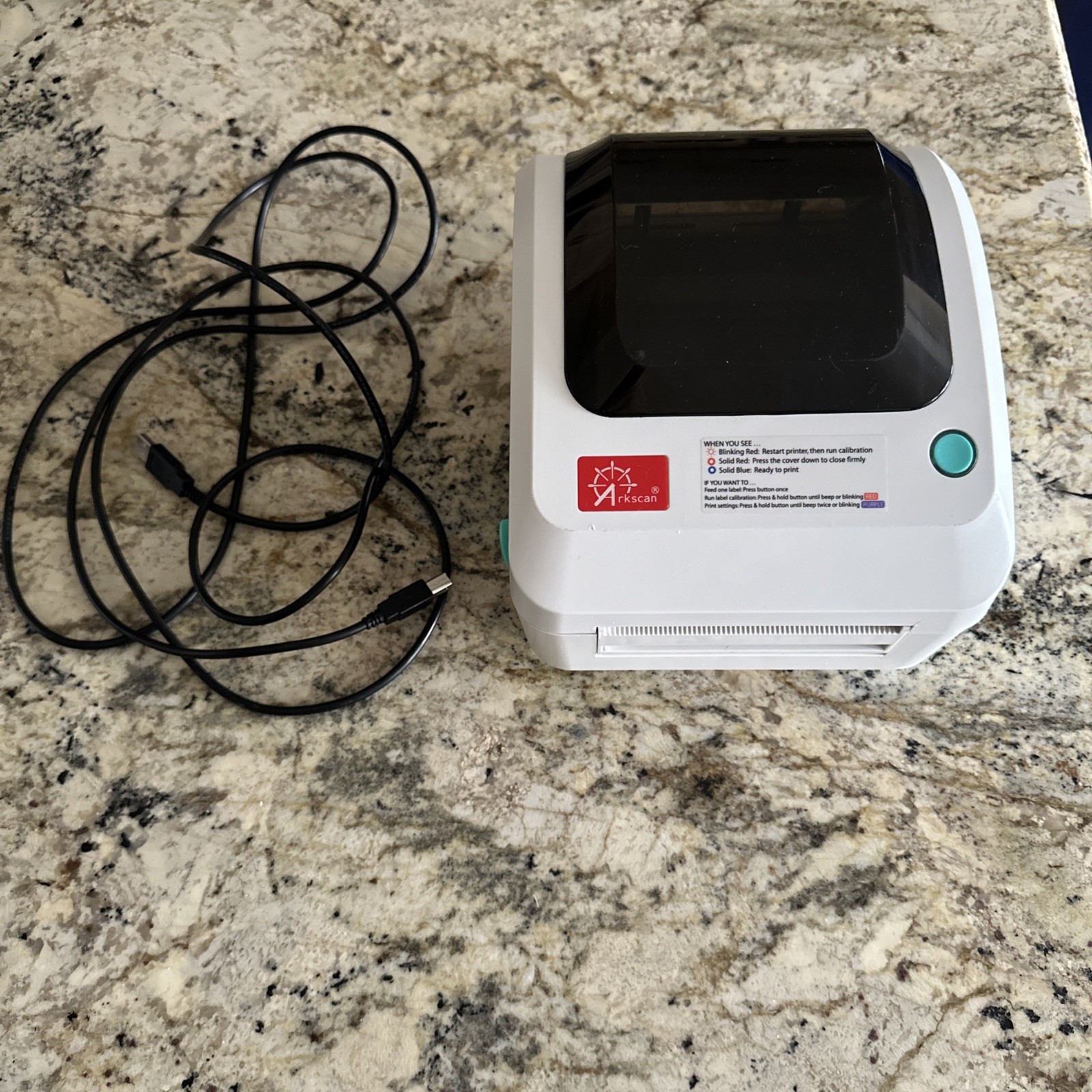 Arkscan 2054A Thermal Label Printer USB TESTED/WORKS BUT MISSING POWER CORD