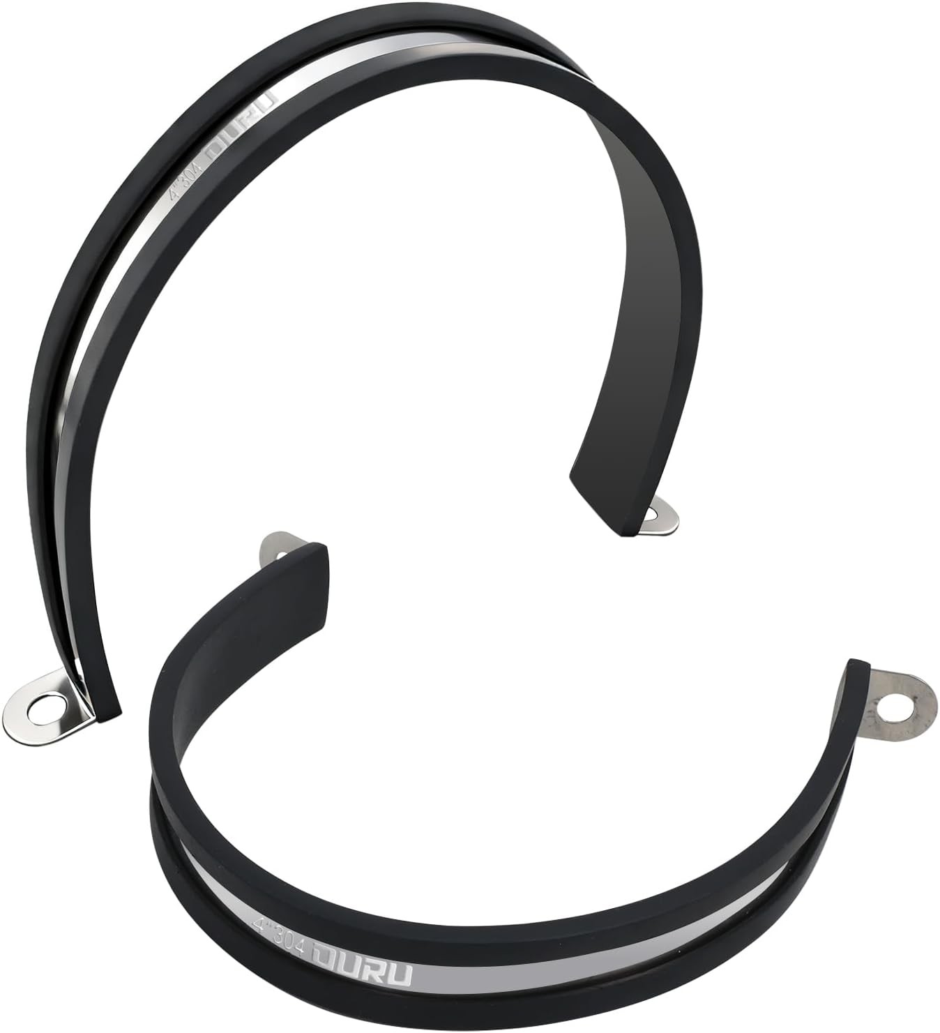 2PCS 4 Inch Pipe Strap, Rubber U Bracket, 4.01"/101.9-102mm OD