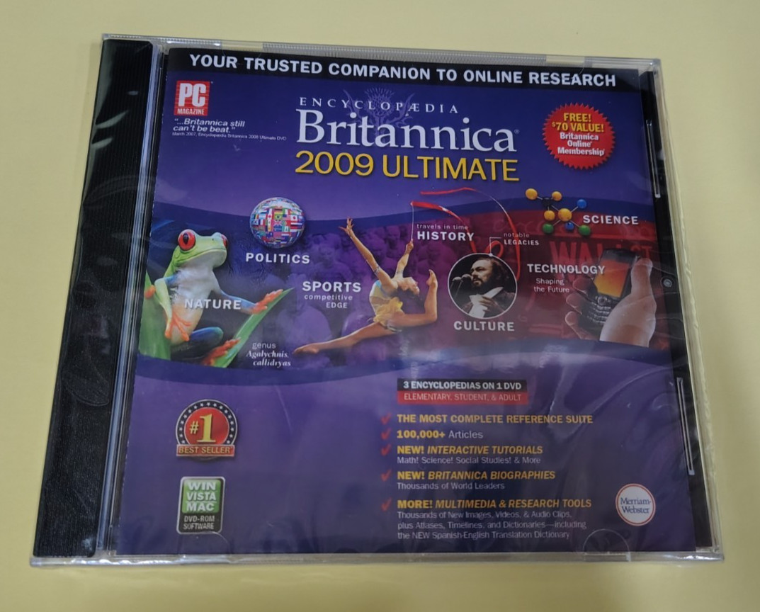 NEW Encyclopedia Britannica 2009 Ultimate DVD PC Cd-Rom