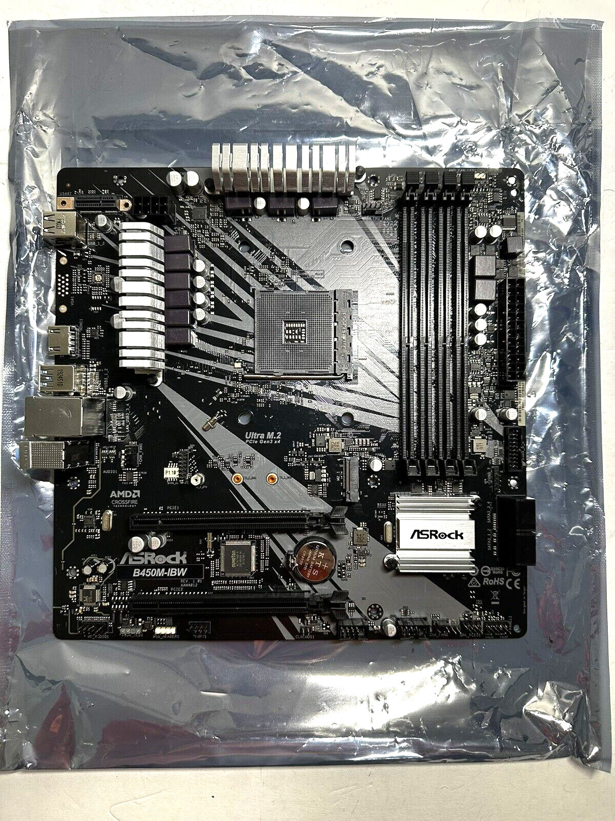 *ASIS FOR PARTS * ASROCK B450M-IBW AMD AM4 MICROATX DDR4 GAMING MOTHERBOARD