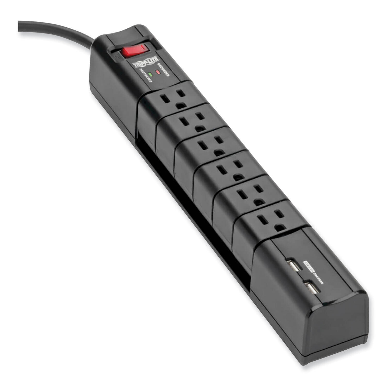 Tripp Lite Protect It Surge Protector w/ 6 Rotatable Outlets & 2 USB Ports