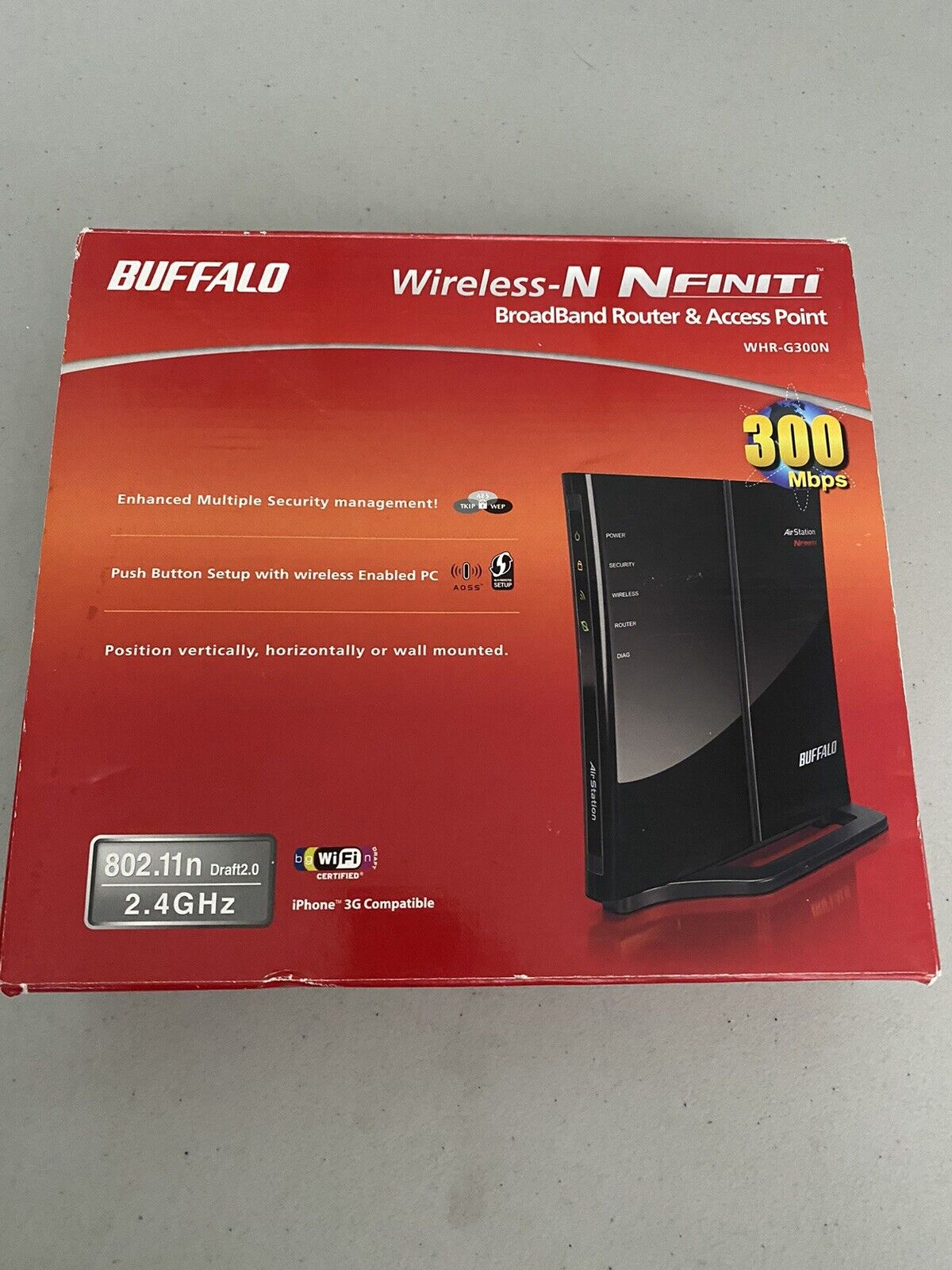 Buffalo Technology WHR-HP-G300N 300 Mbps 4-Port 10/100 Wireless N Router
