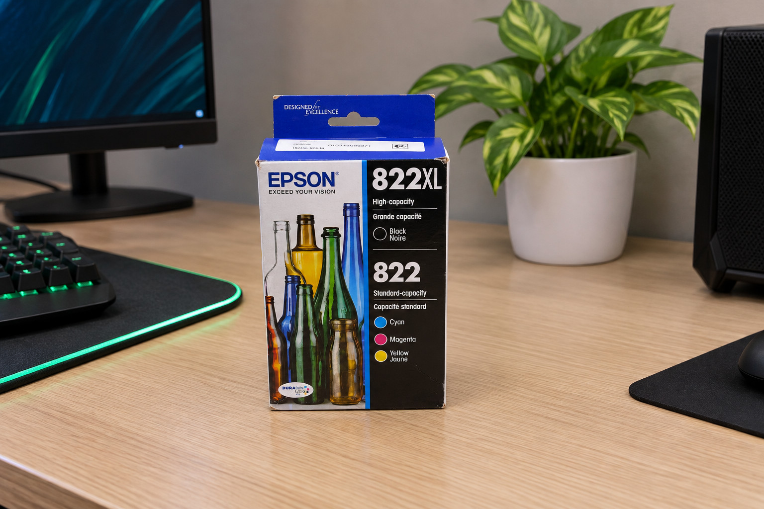 EPSON 822XL DURABrite Ultra Ink High Capacity Combo T822XL-BCS Exp 09/2026 New