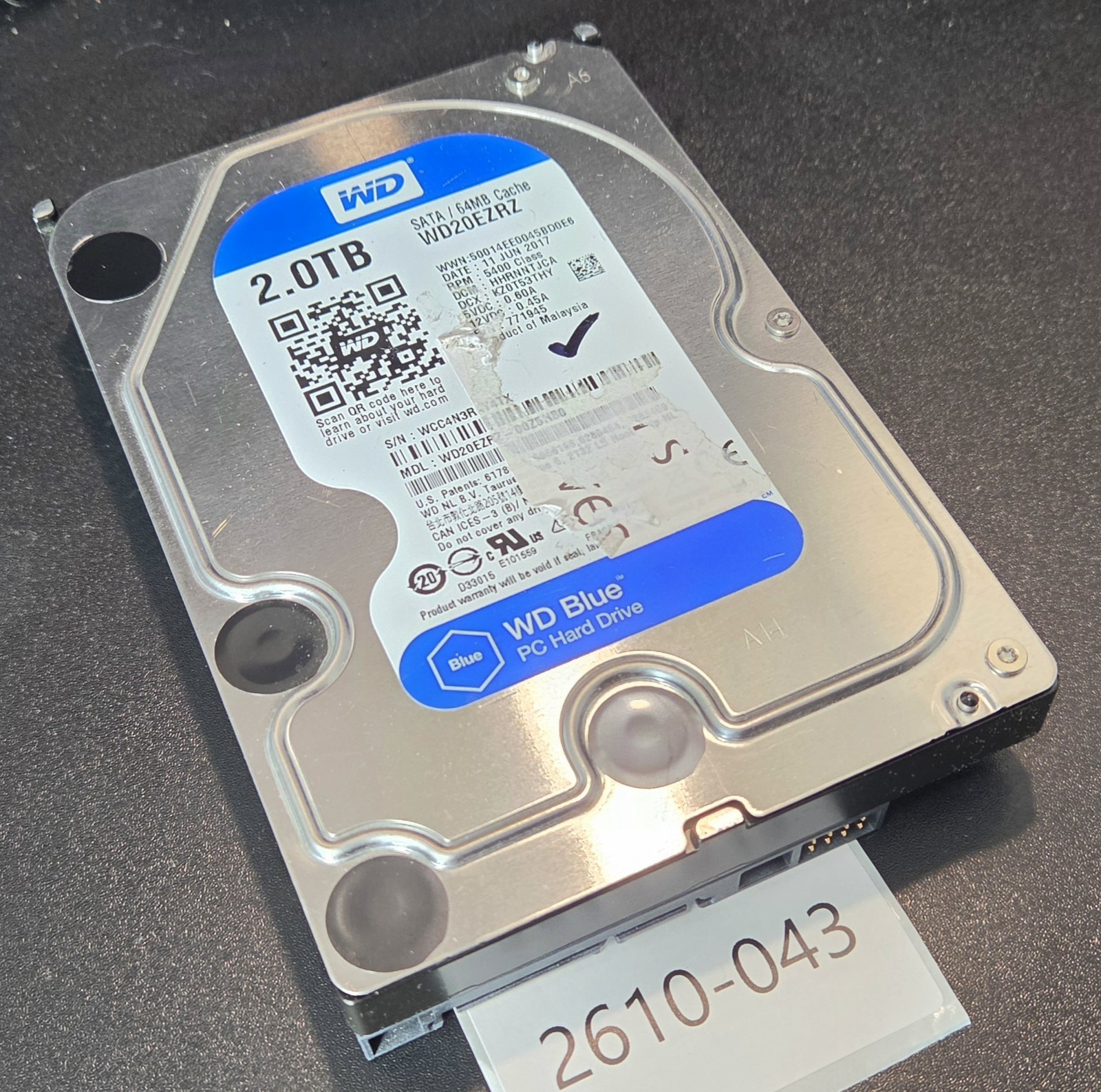 Western Digital WD Blue 2TB 3.5-Inch SATA III Hard Drive WD20EZRZ 1-yr Warranty