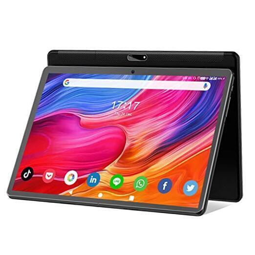 Tablet 10.1 inch Android 12 Tablet 2024 Latest Update Octa-Core Processor Black
