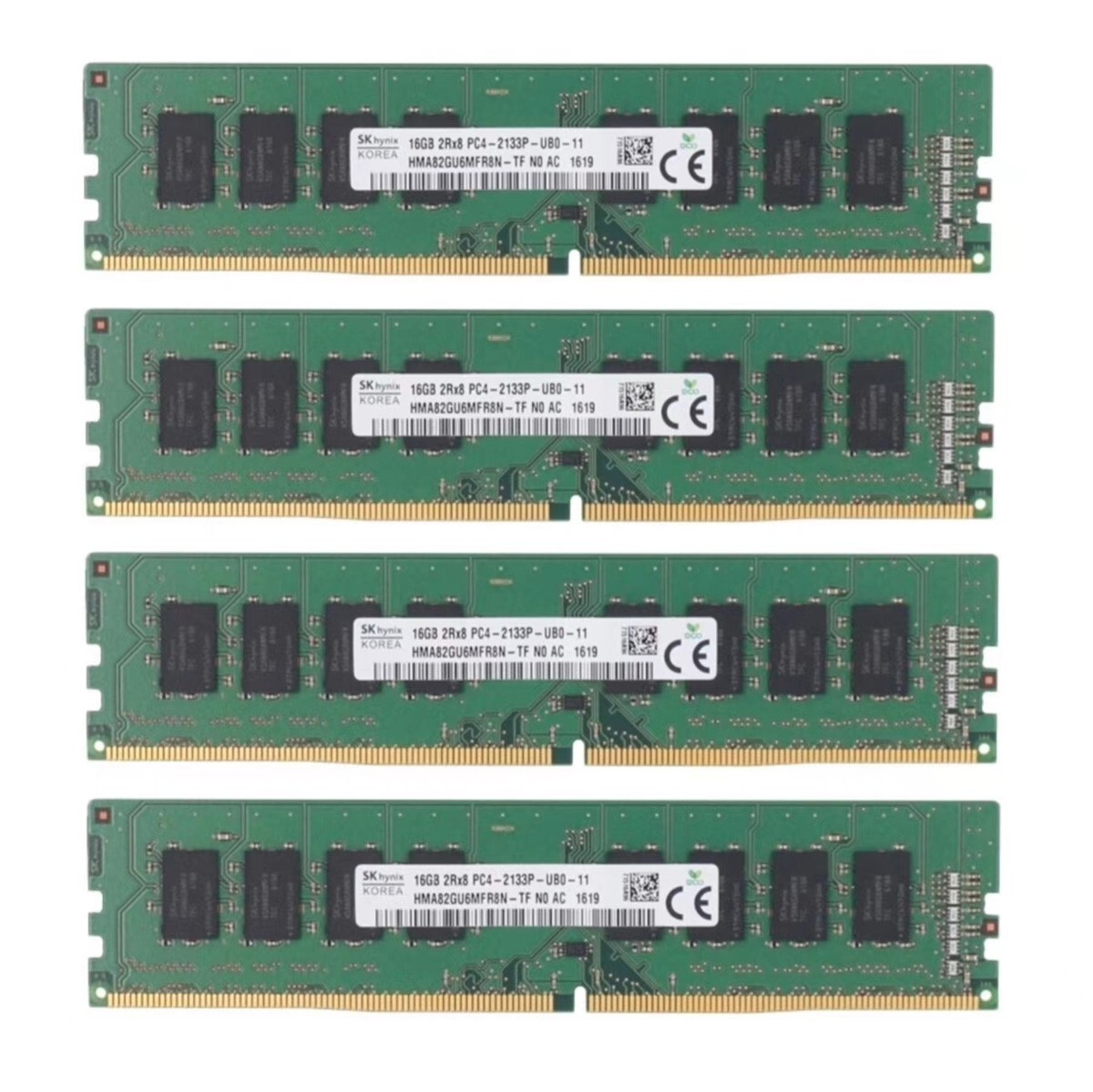 Hynix 64GB 4X16GB DDR4 2133MHz PC4-17000 2RX8 UDIMM Memory Ram HMA82GU6MFR8N-TF