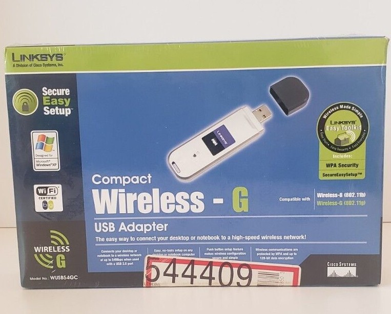 Linksys Compact Wireless - G USB Adapter Model WUSB54GC NIB